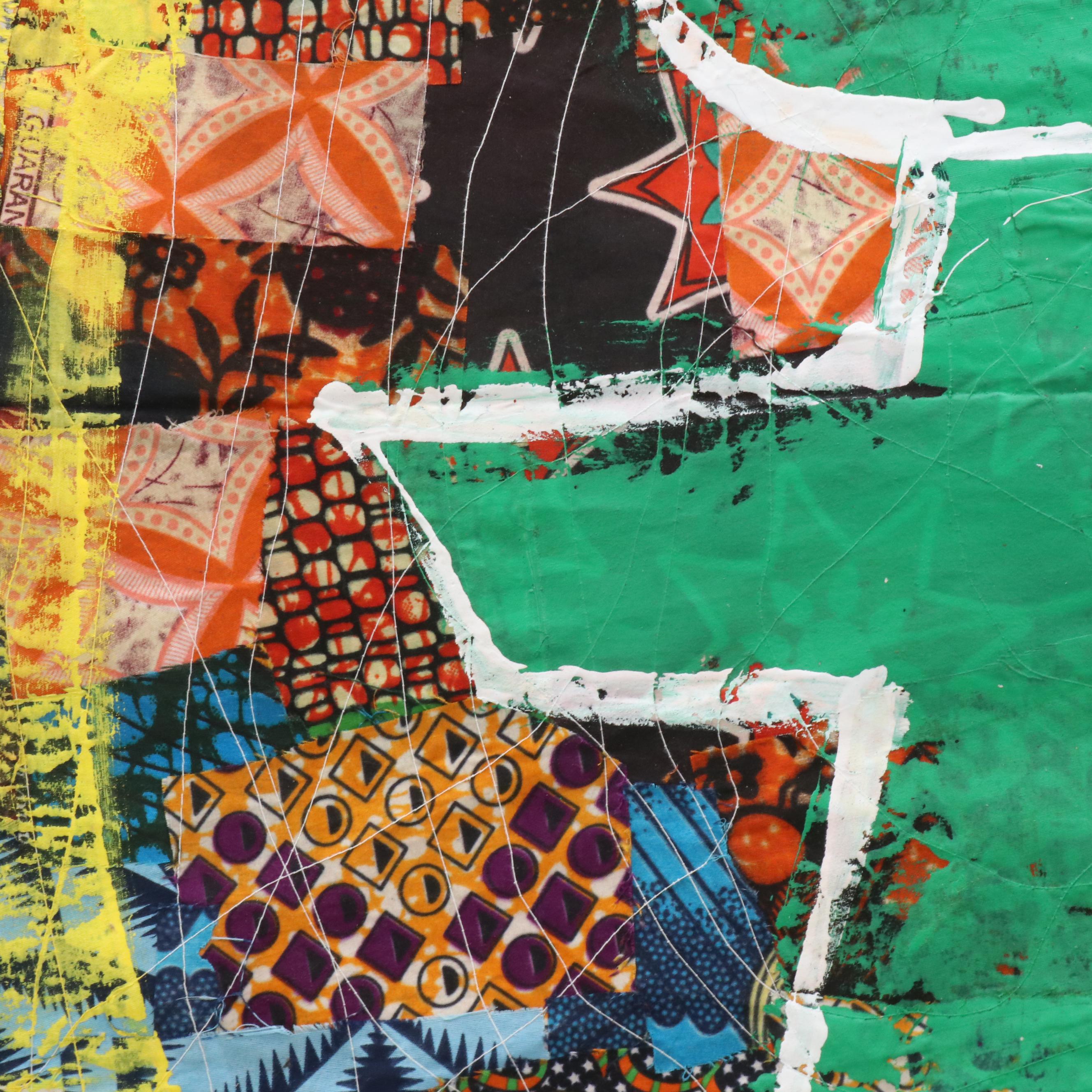 Abiola Idowu Stylized Figural Collage "My Child," 2023