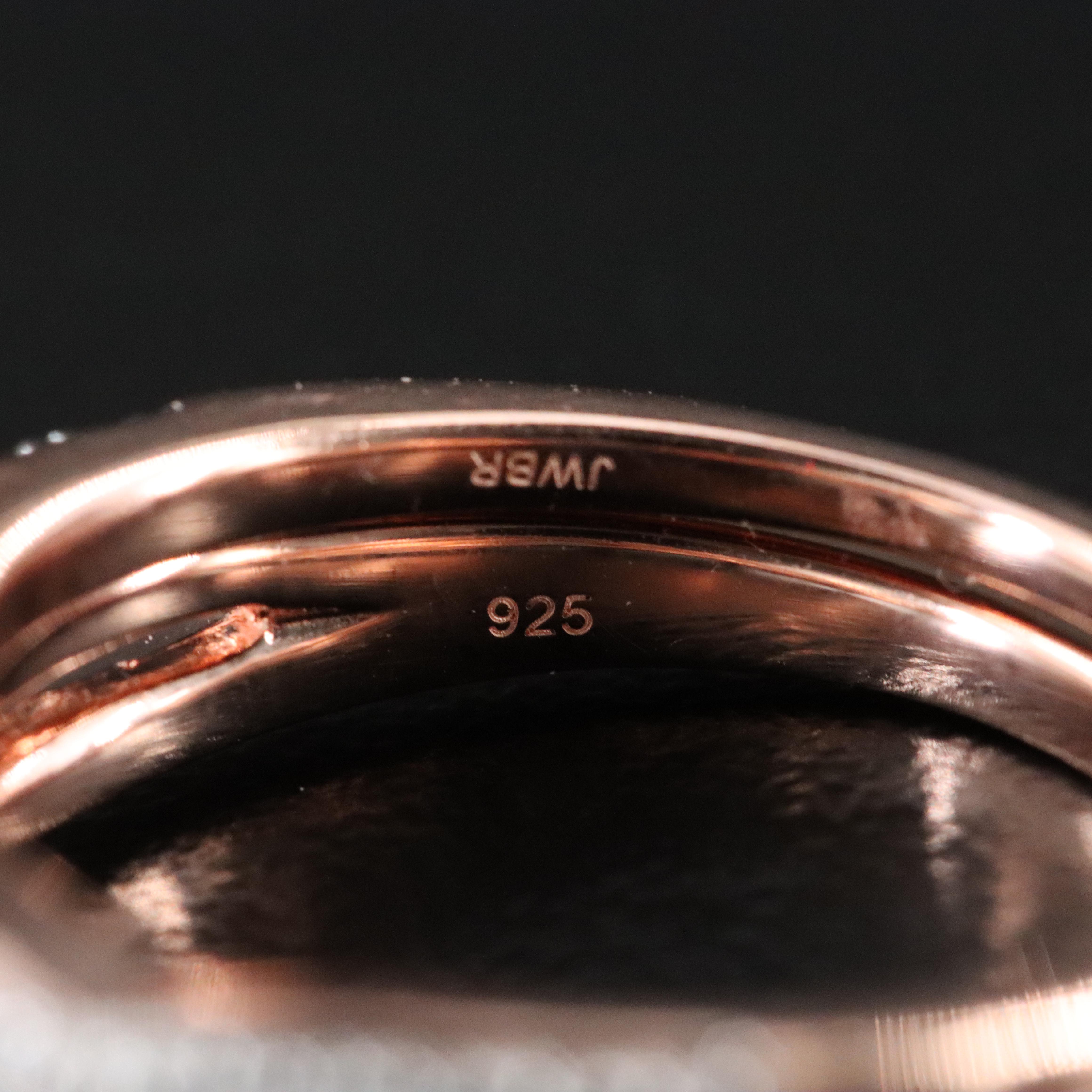 Sterling Diamond Heart Halo Ring Set