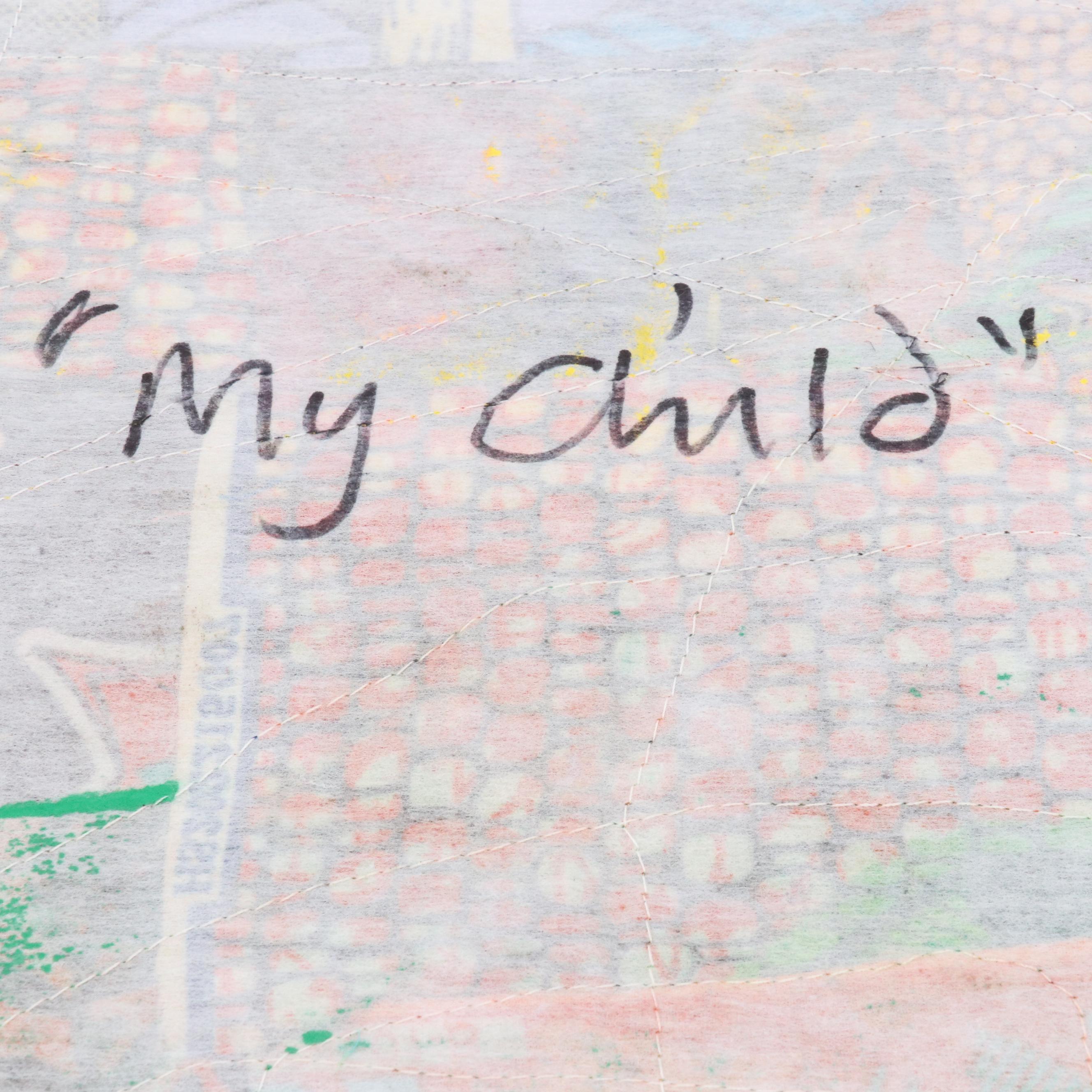 Abiola Idowu Stylized Figural Collage "My Child," 2023