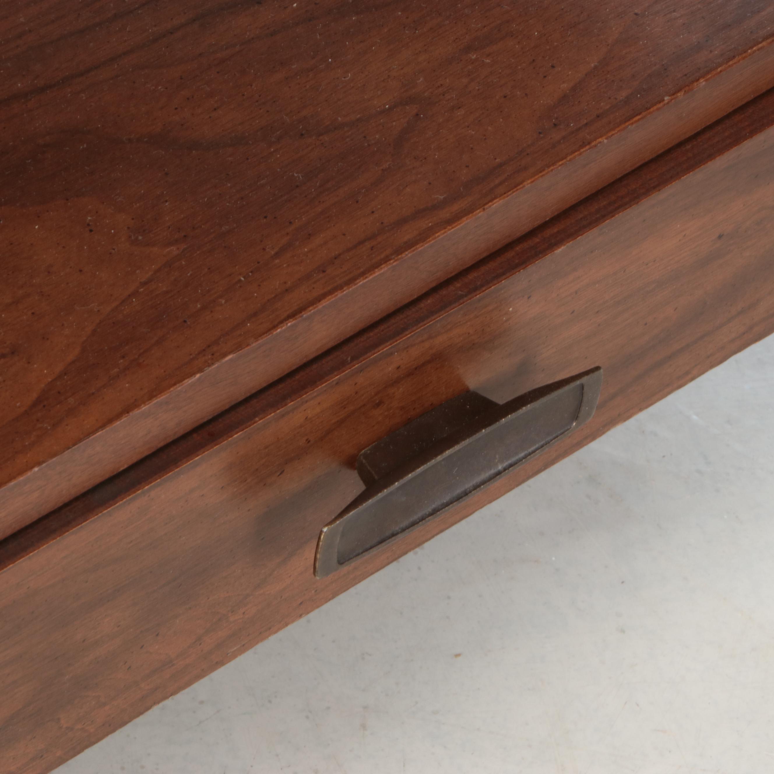 Mid Century Modern Style Glass Top Wooden Side Table