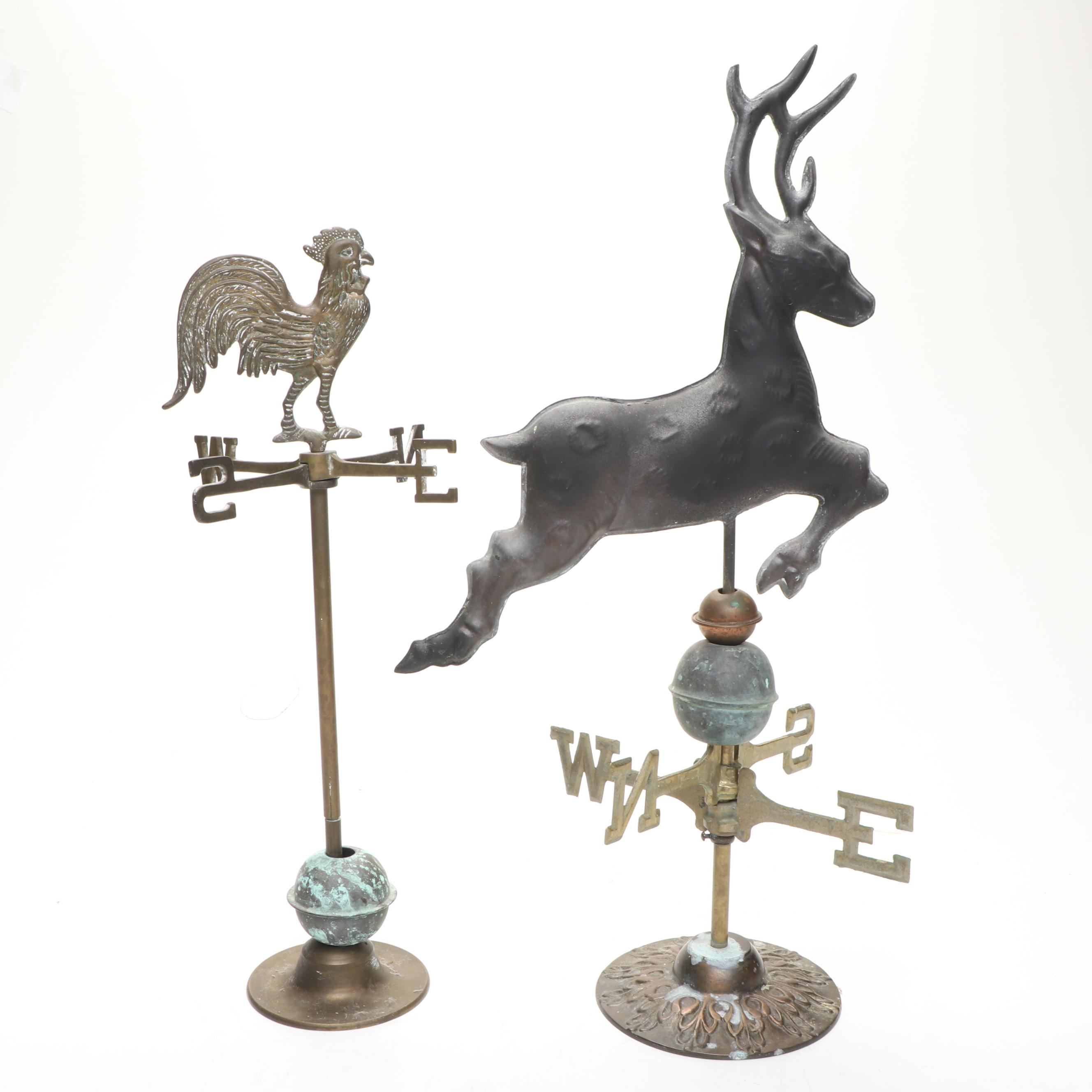 Sigma Cast Reindeer, with Rooster, Trotting Horse, Other Weather Vanes