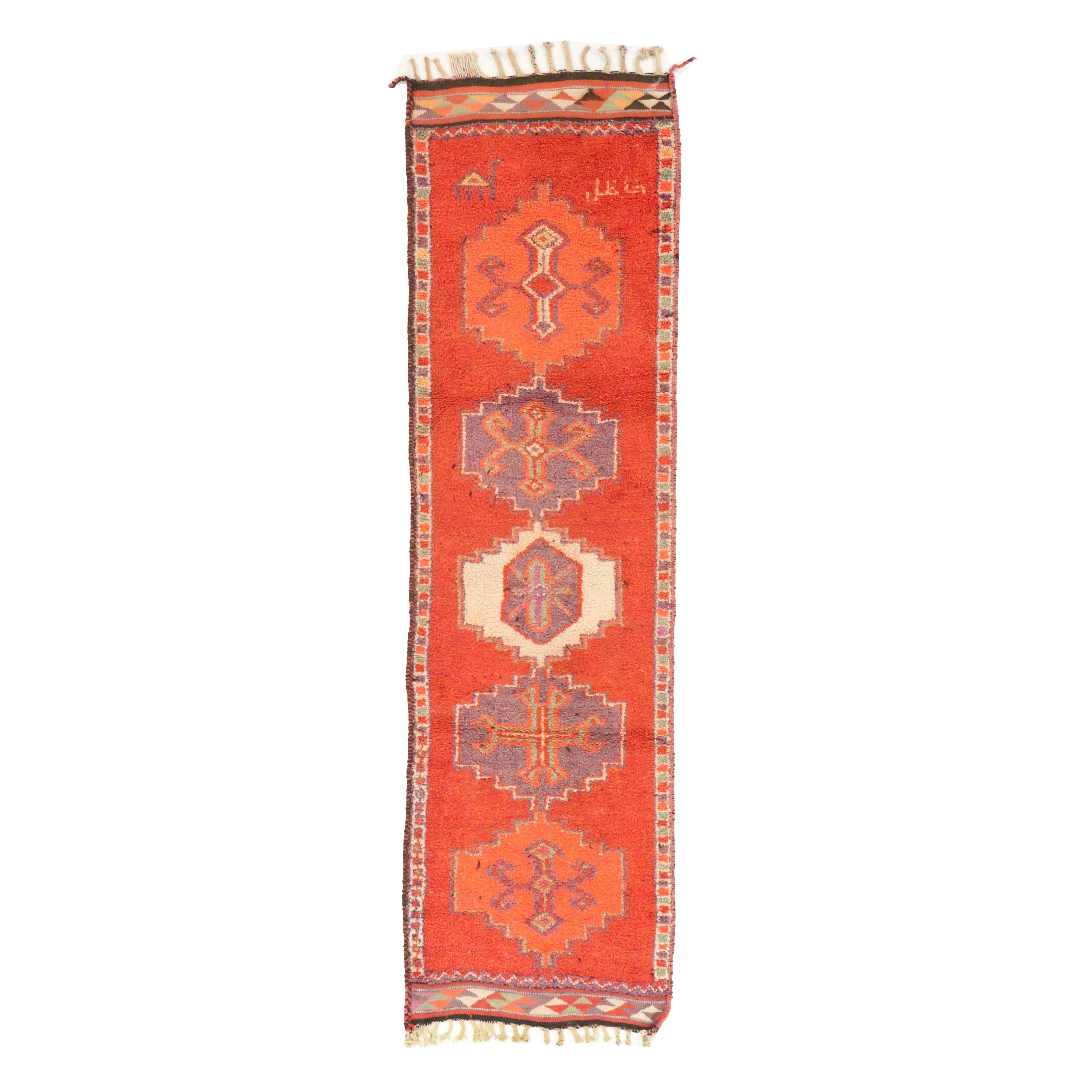 3'7 x 12'9 Hand-Knotted Moroccan Berber Long Rug