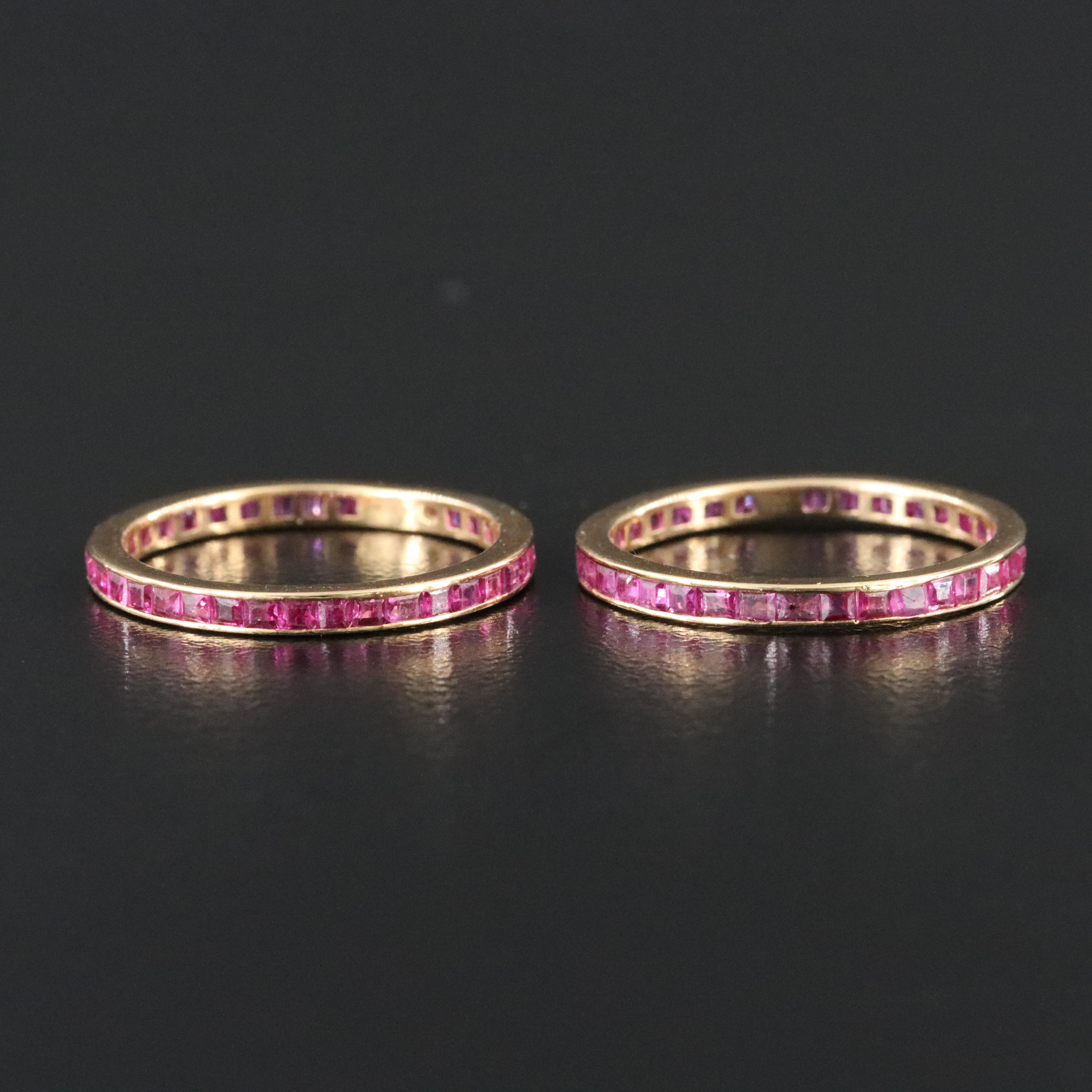 14K Ruby Eternity Bands