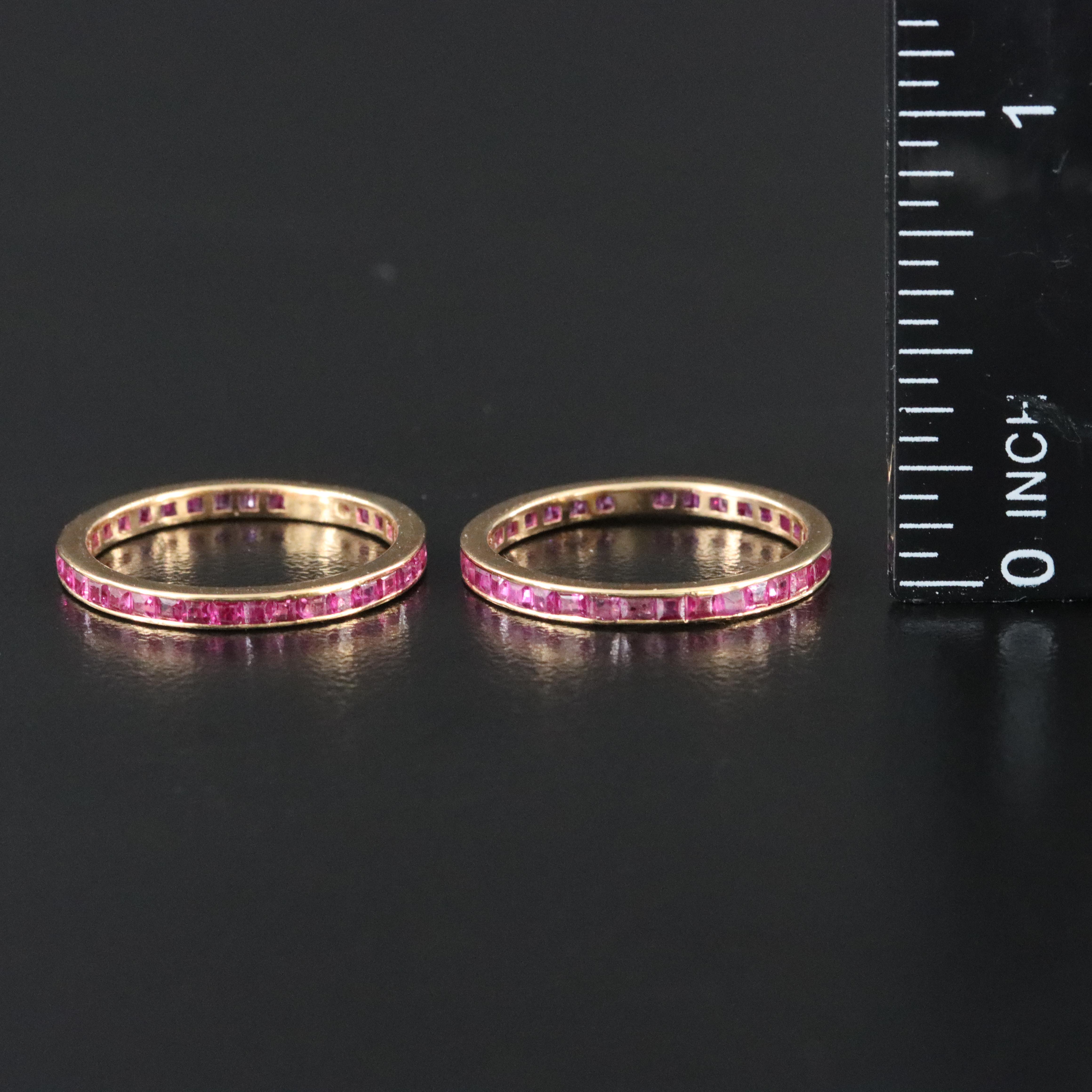 14K Ruby Eternity Bands