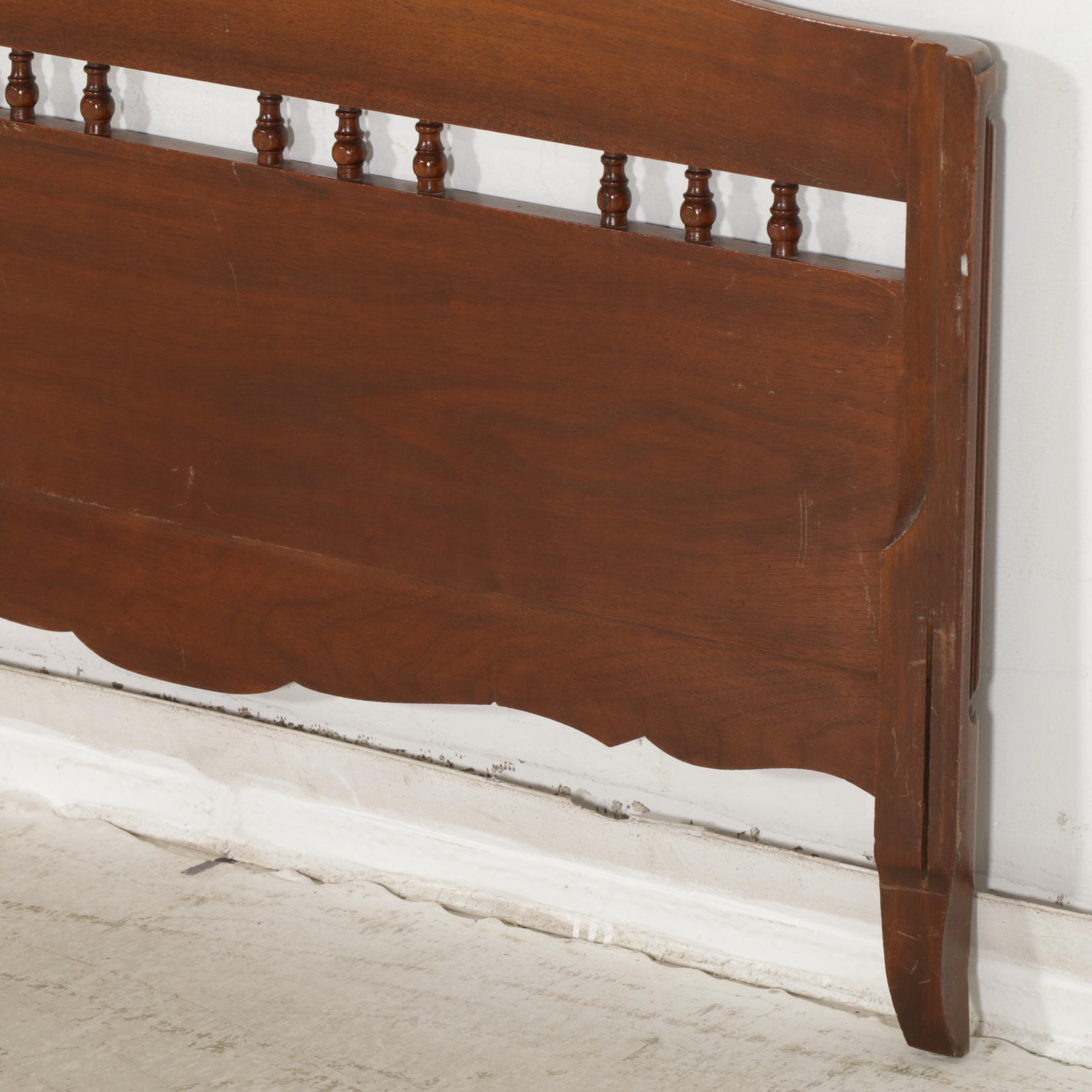 French Provincial Style Walnut Twin Bed Frame, Mid-20th Century