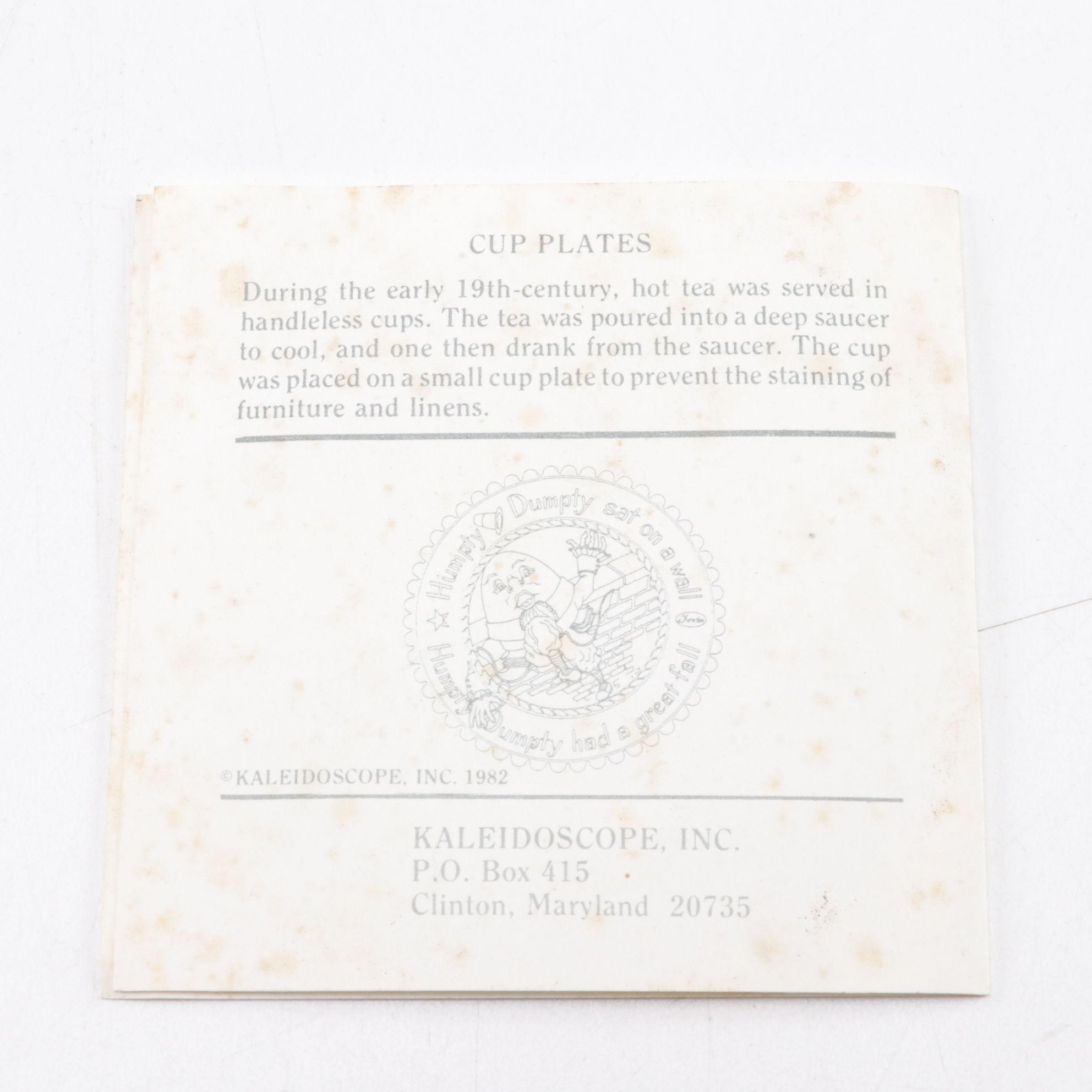 Fenton "Humpty Dumpty" and Other Nursery Rhyme Cup Plates