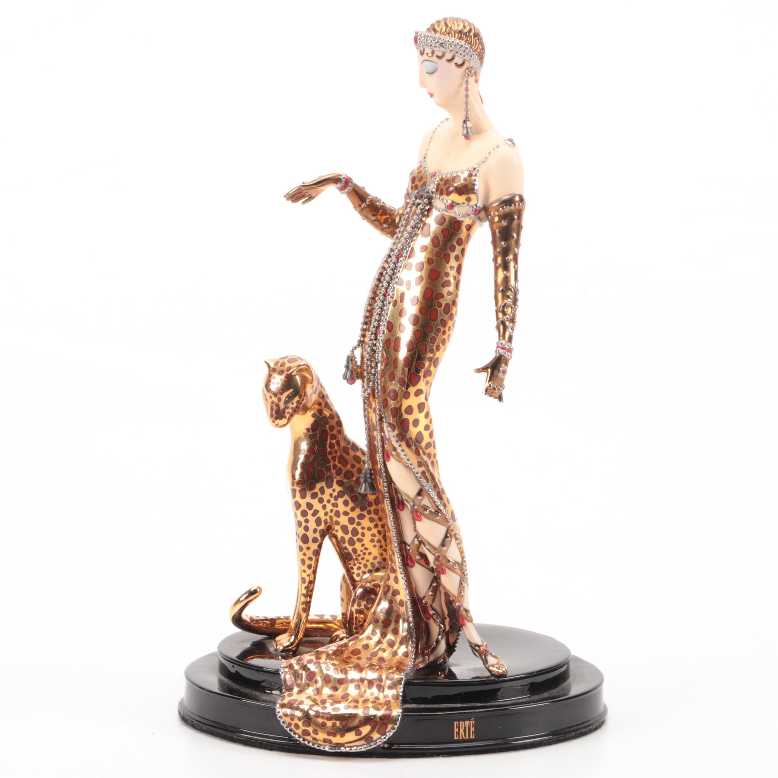 Franklin Mint for House of Erté Limited Edition "Ocelot" Porcelain Figurine
