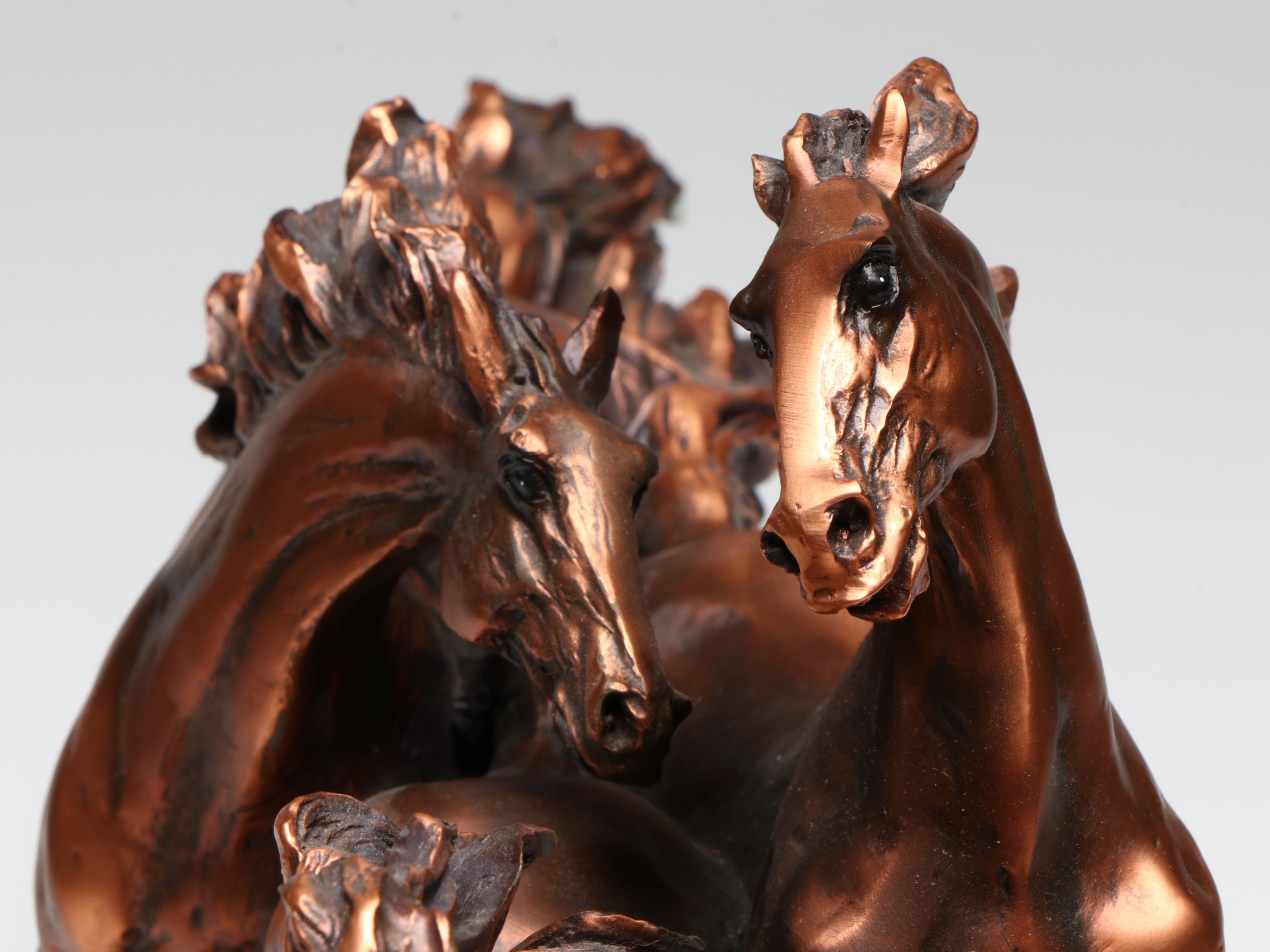 Bronze Finish Sculpture of Galloping Horses
