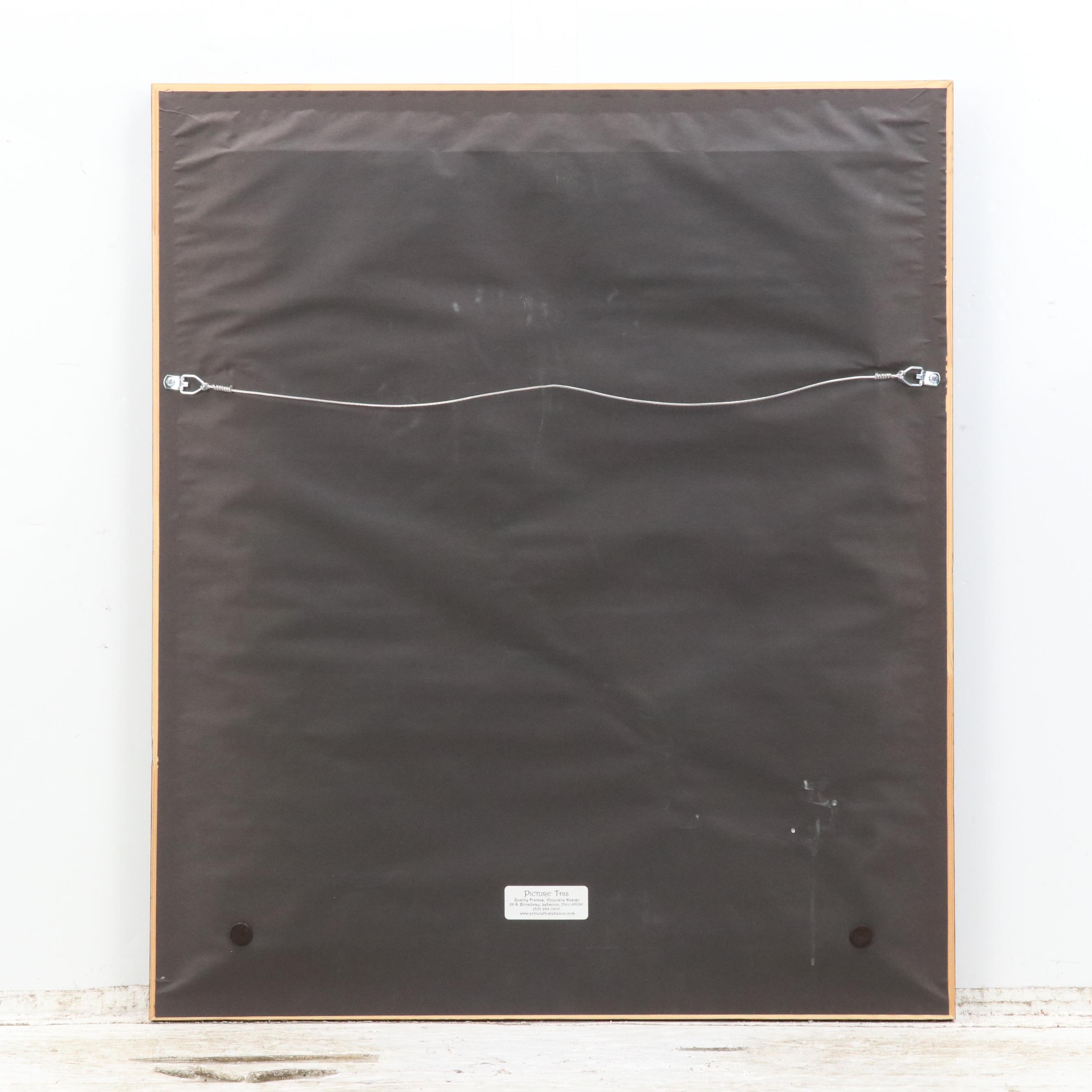 Pastoral Oil Painting After Edgar Hunt of Rooster, Hens, and Chicks