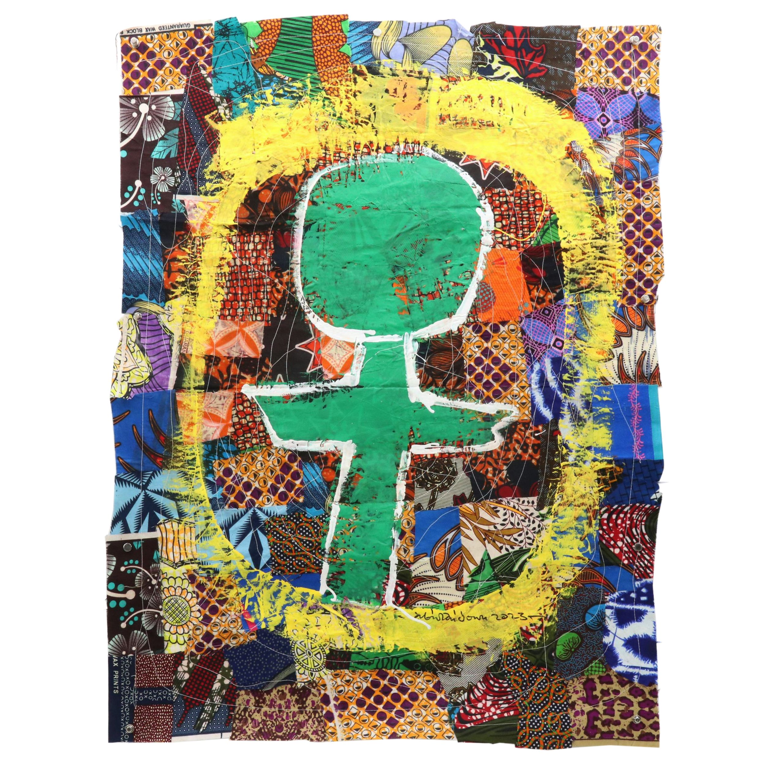 Abiola Idowu Stylized Figural Collage "My Child," 2023