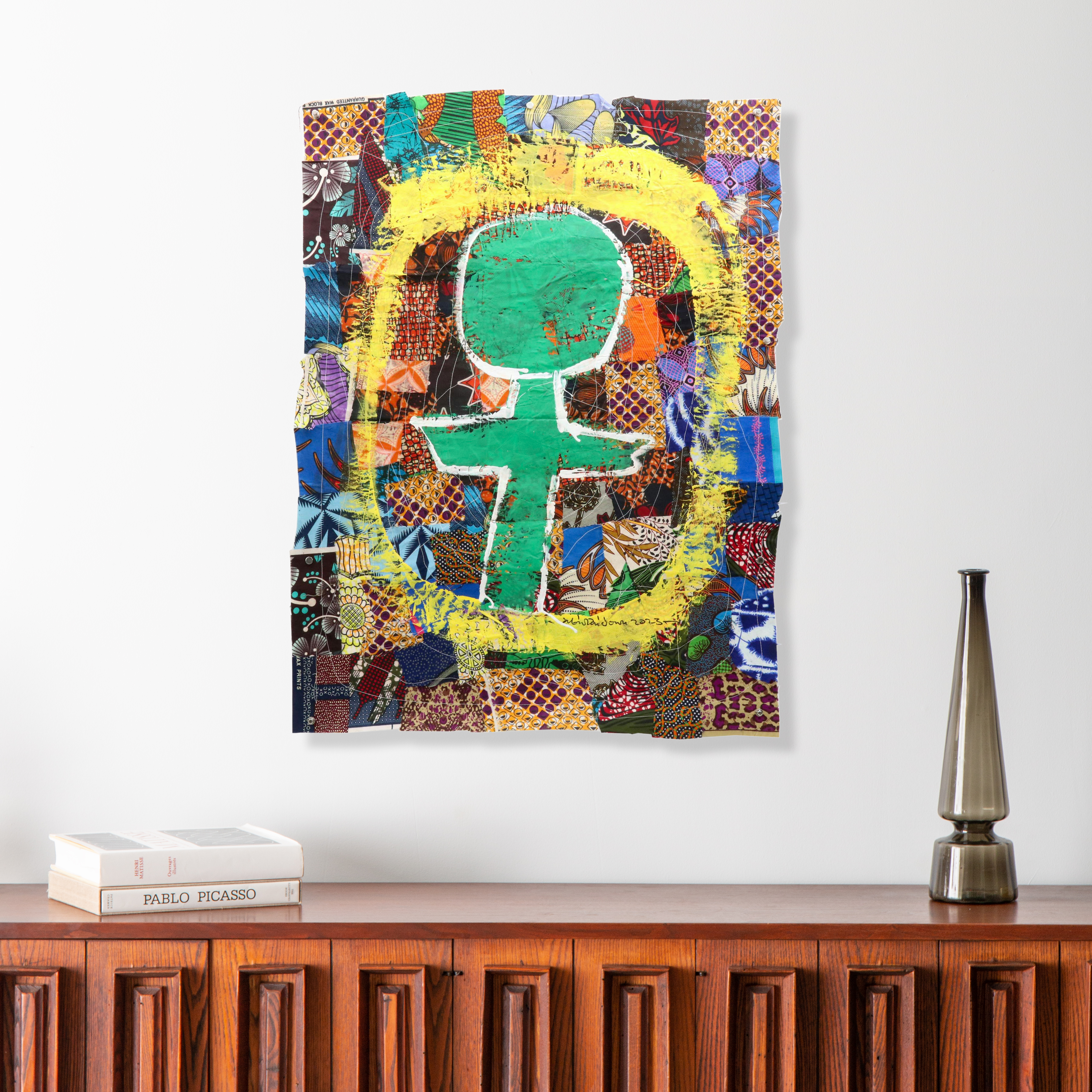 Abiola Idowu Stylized Figural Collage "My Child," 2023