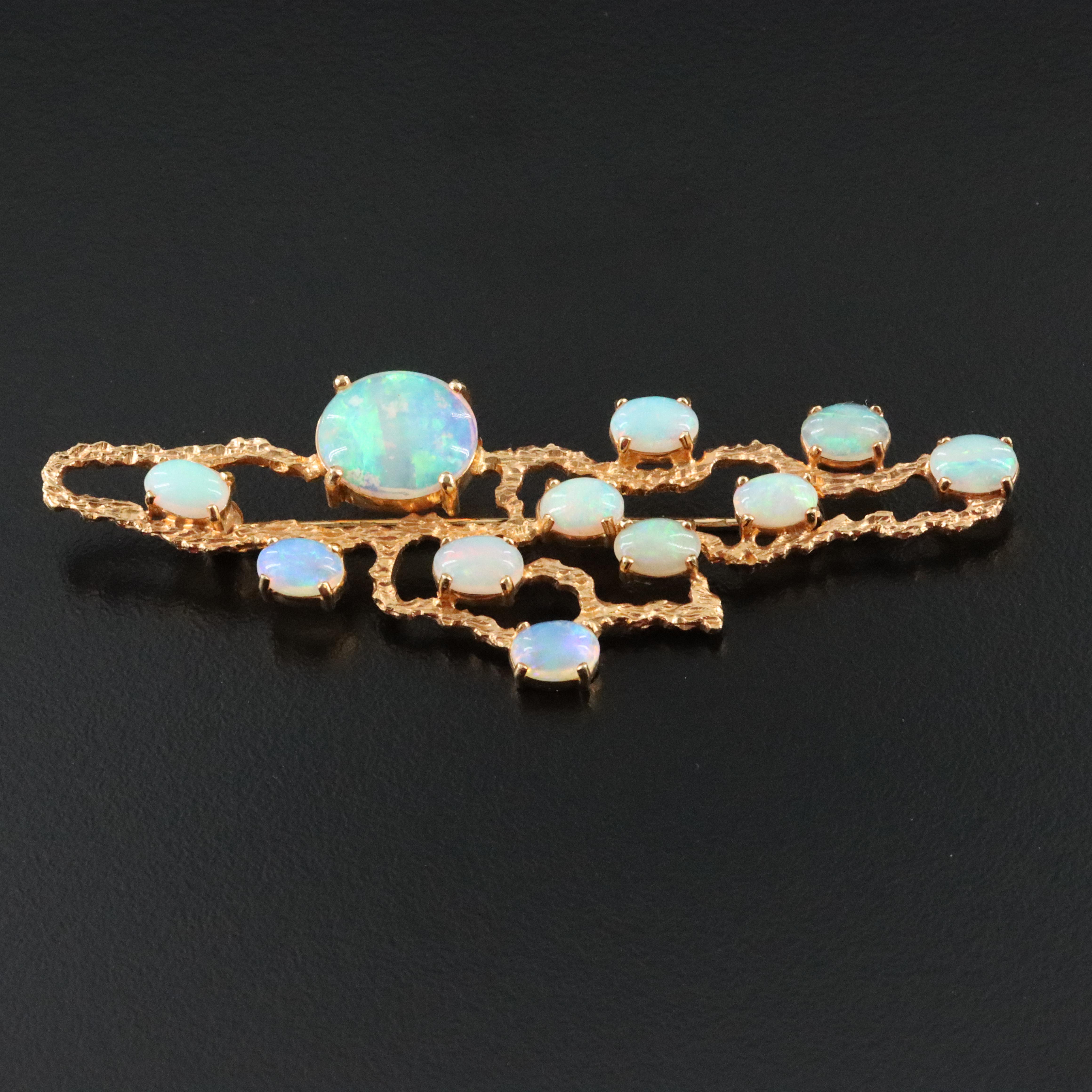 14K Opal Brooch