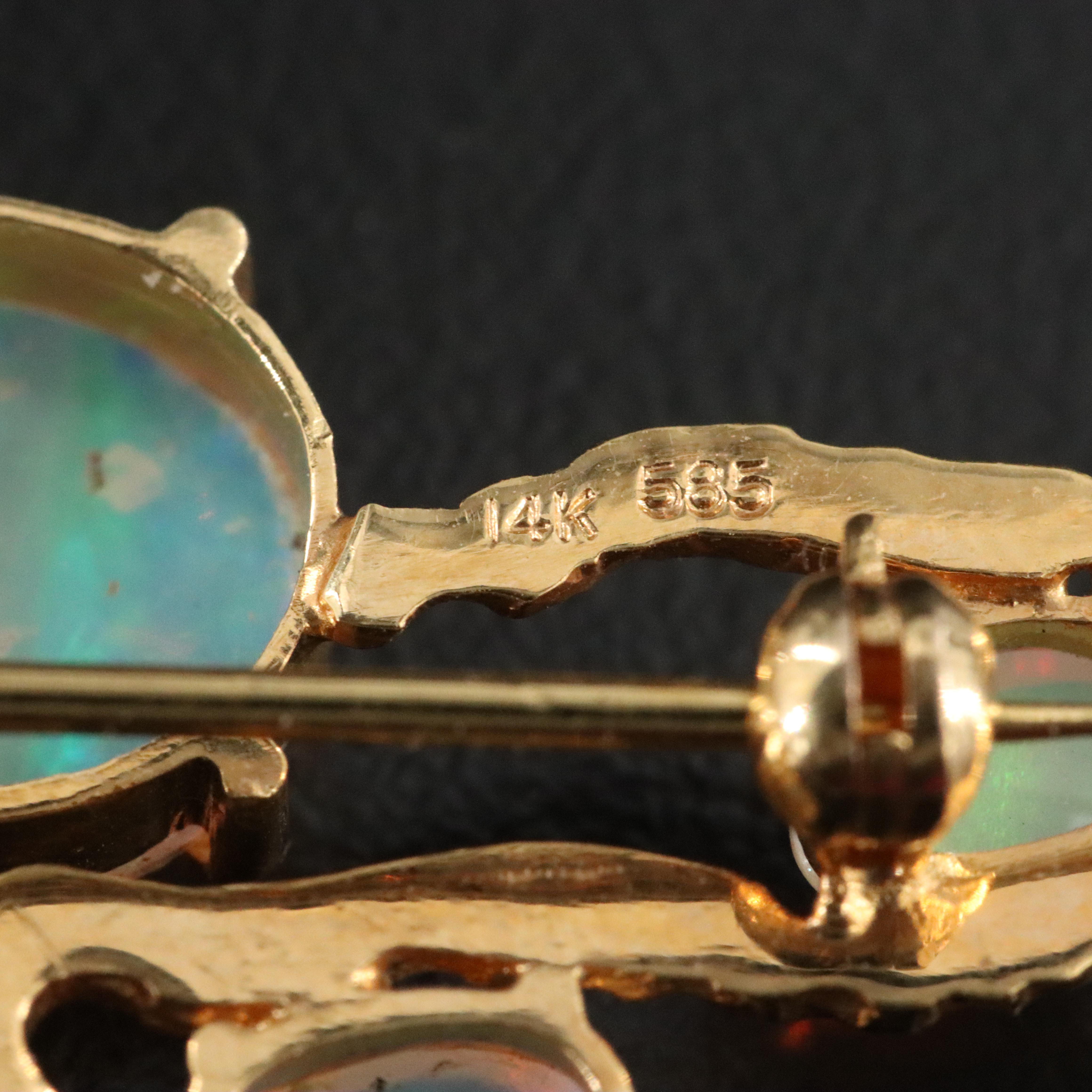 14K Opal Brooch