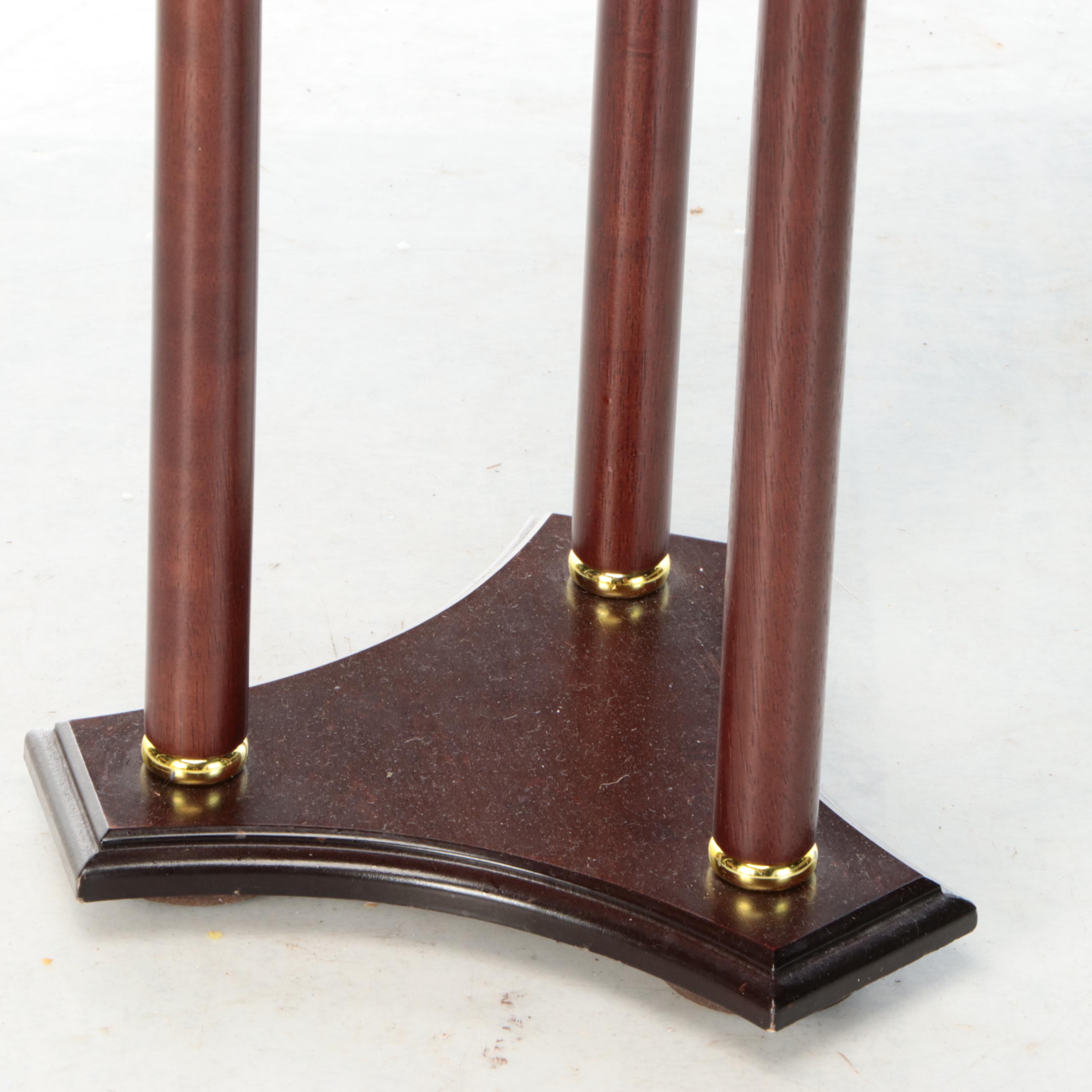 Federal Style Granite Top Wooden Accent Table