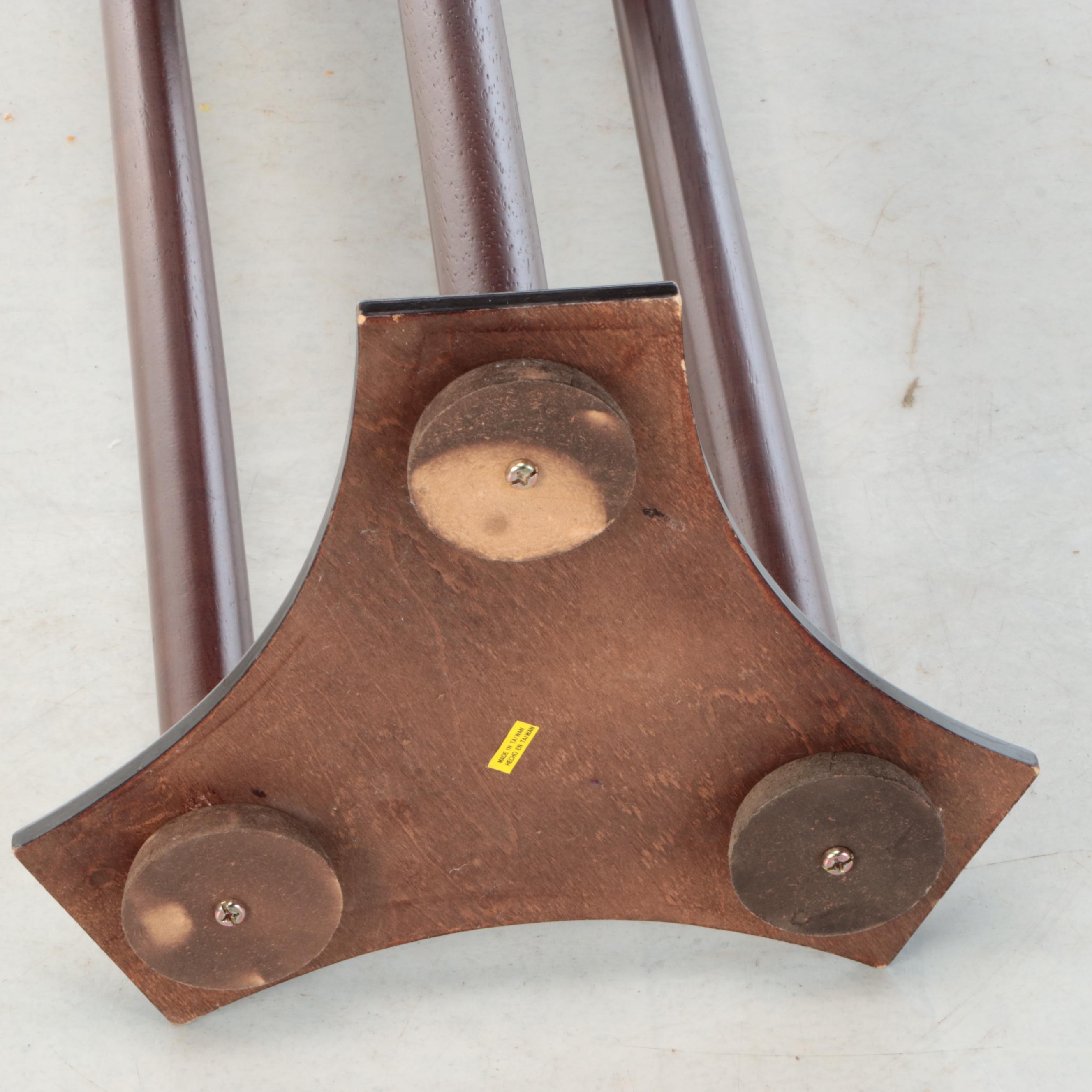 Federal Style Granite Top Wooden Accent Table