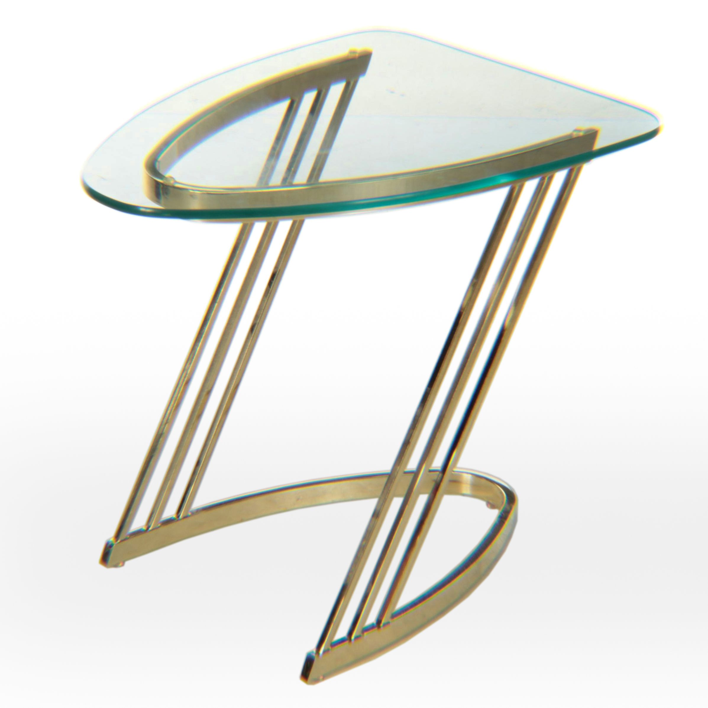 Art Deco Style Lacquered Brass Side Table