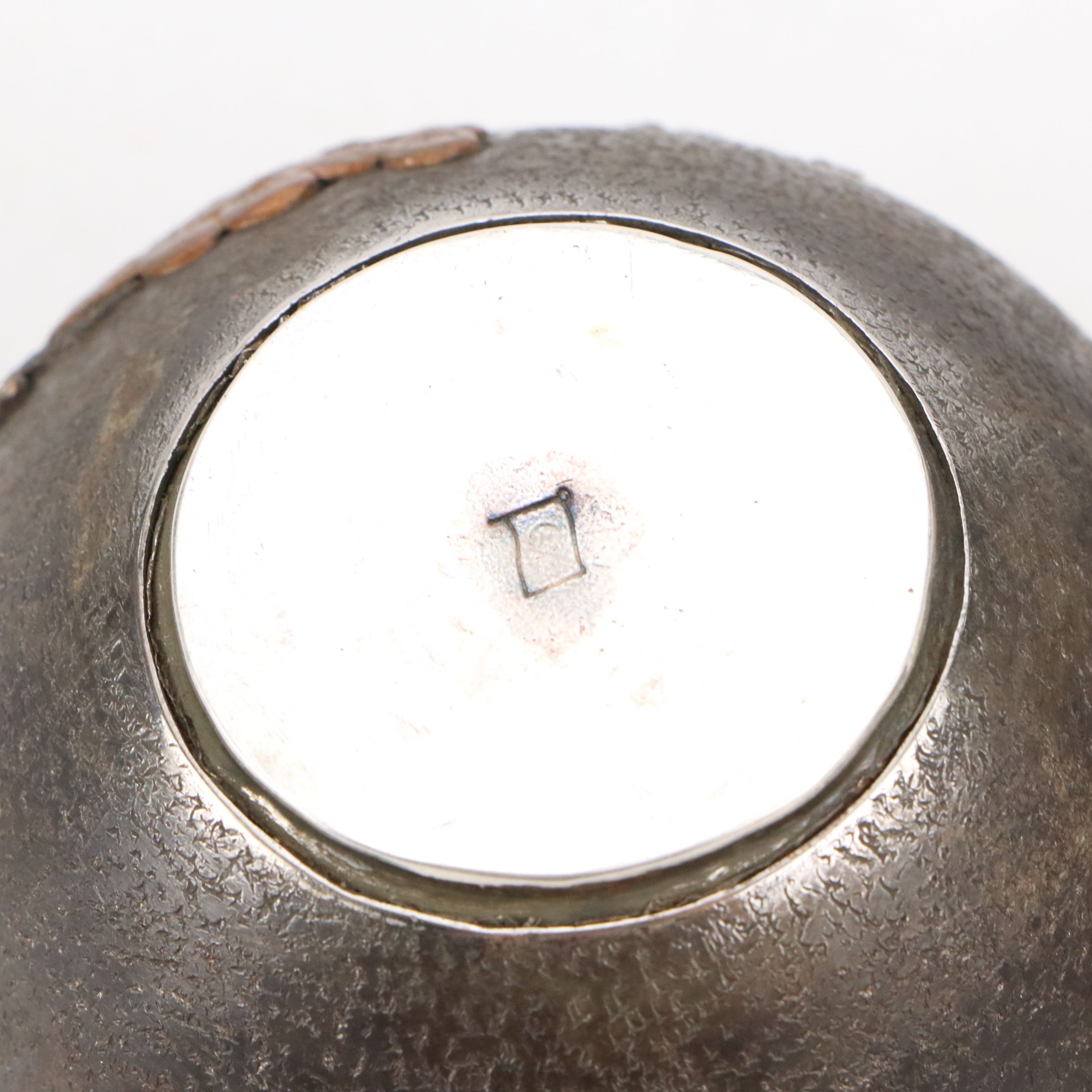 Chinese Sterling and Mixed Metal Teapot with Chalcedony Handle