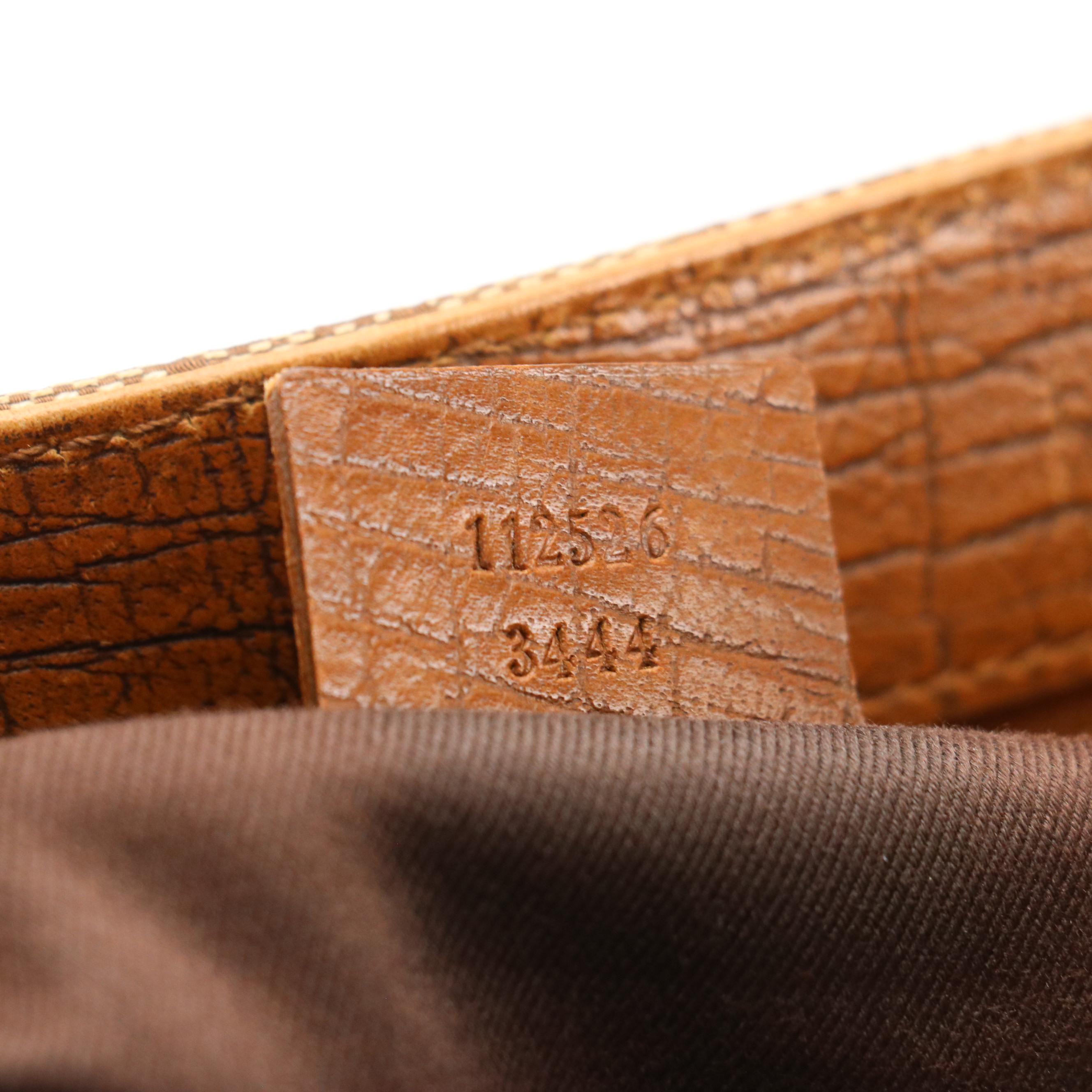 Gucci Bamboo Accented Tote in Brown GG Canvas and Leather Trim