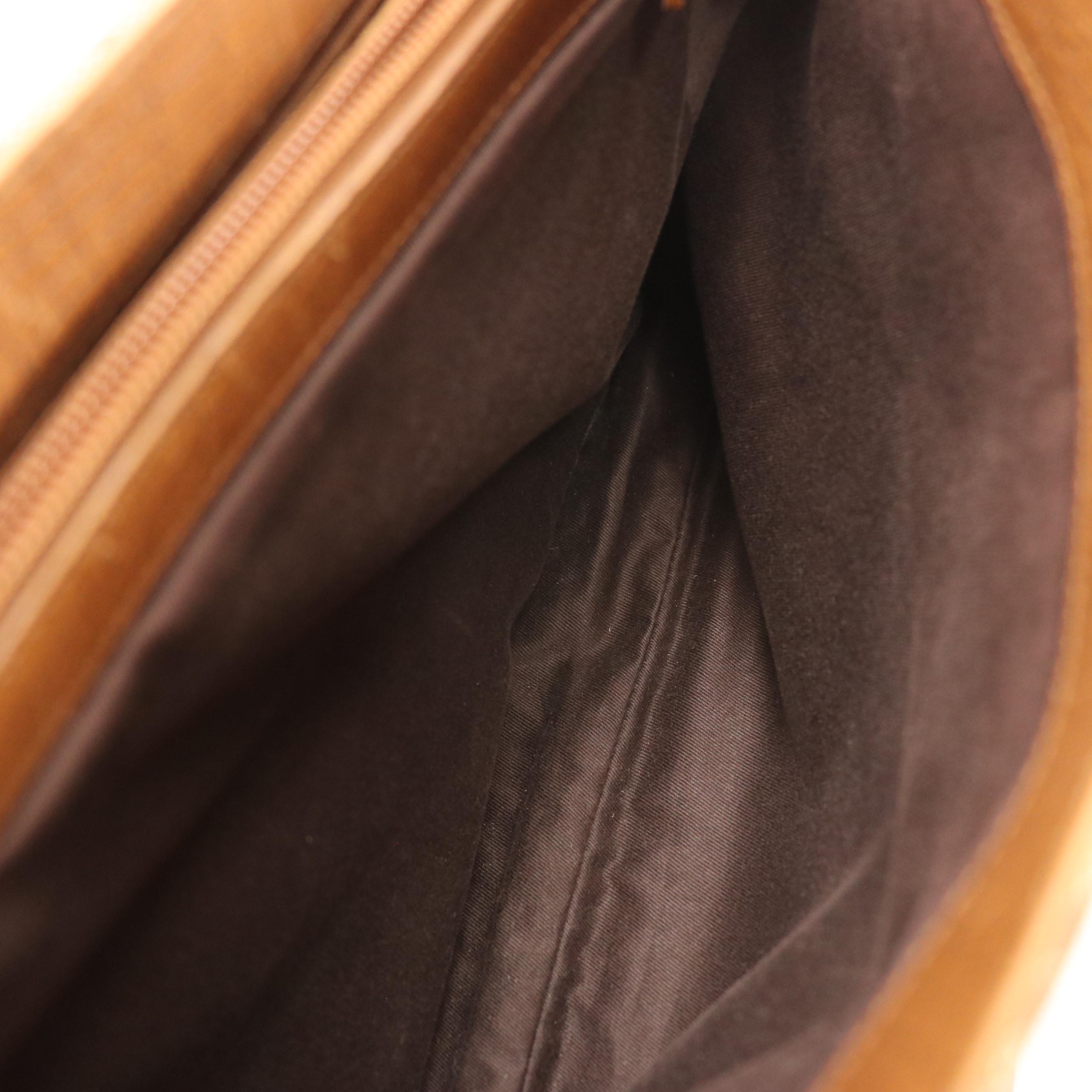 Gucci Bamboo Accented Tote in Brown GG Canvas and Leather Trim