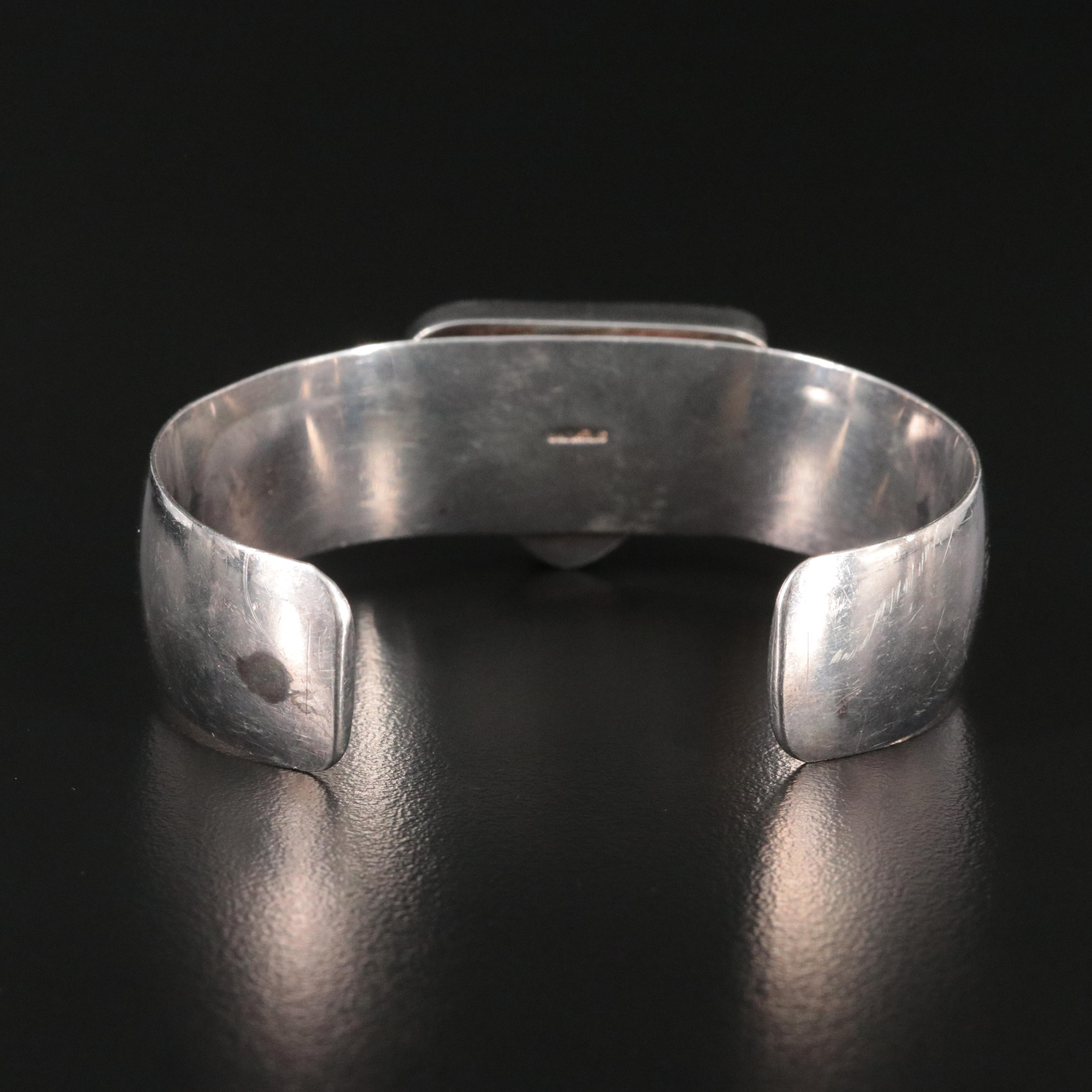 Southwestern Sterling and Turquoise Cuff