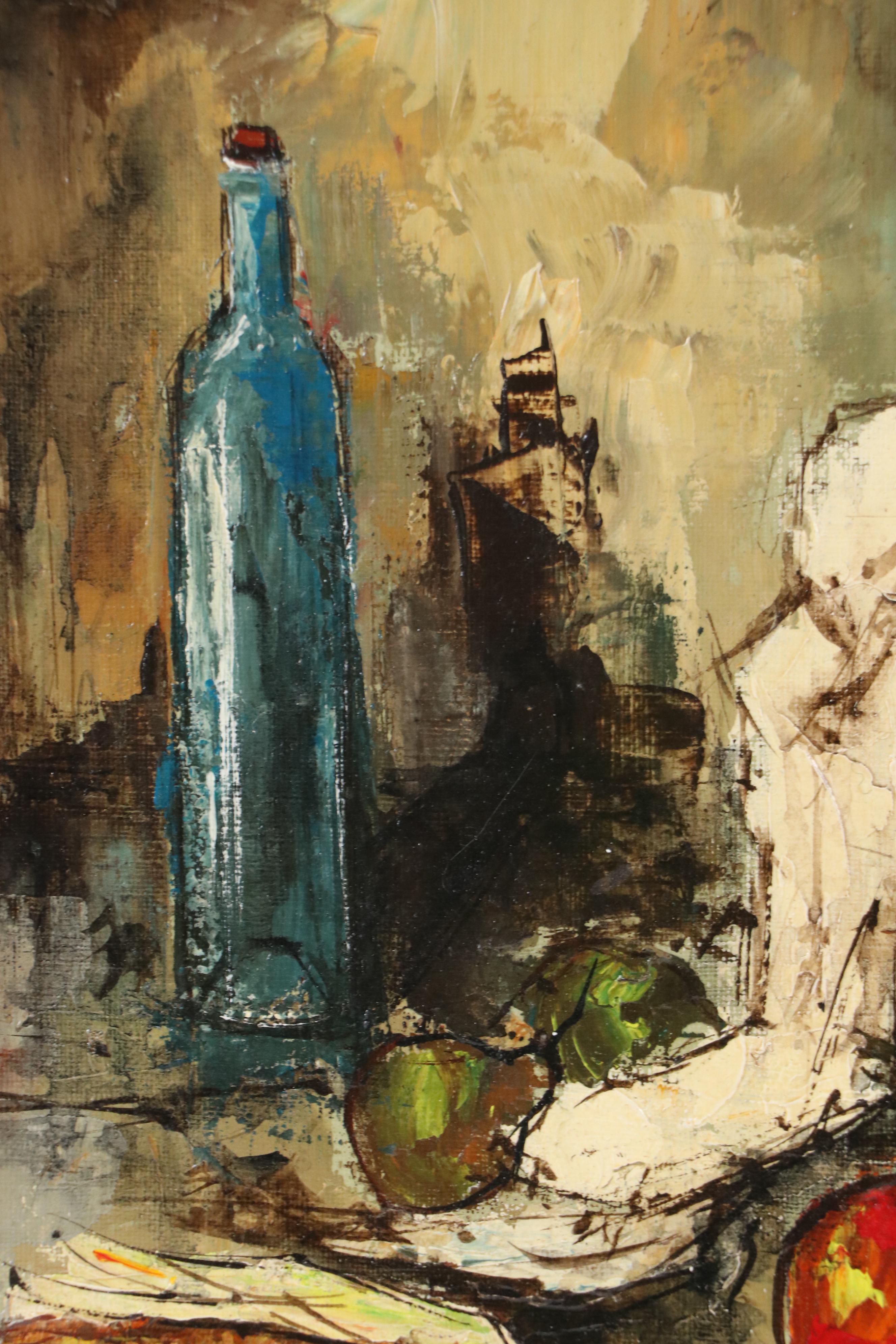 Bunuel Expressionist Style Still Life with Fruit and Potted Plant, 1967