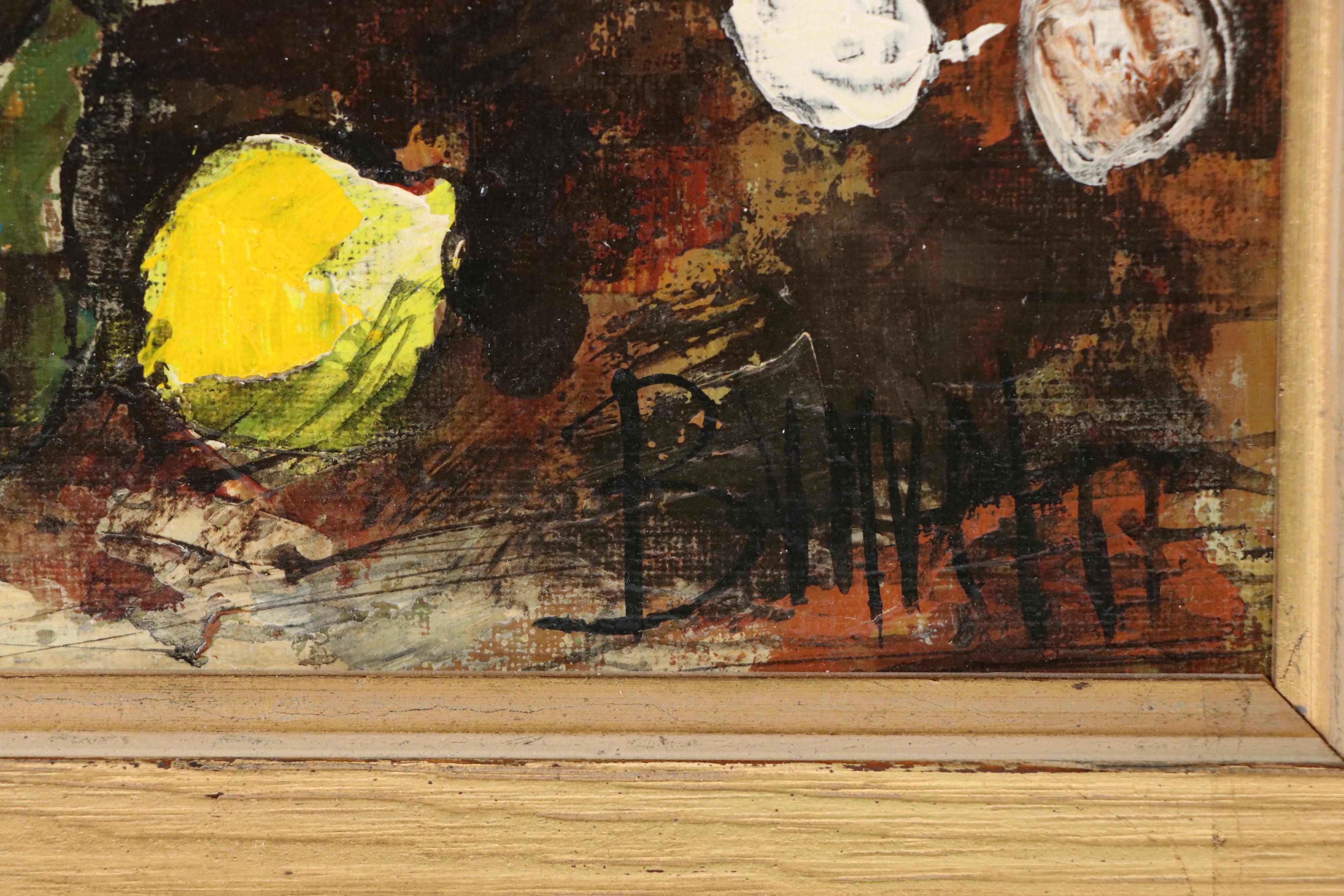 Bunuel Expressionist Style Still Life with Fruit and Potted Plant, 1967