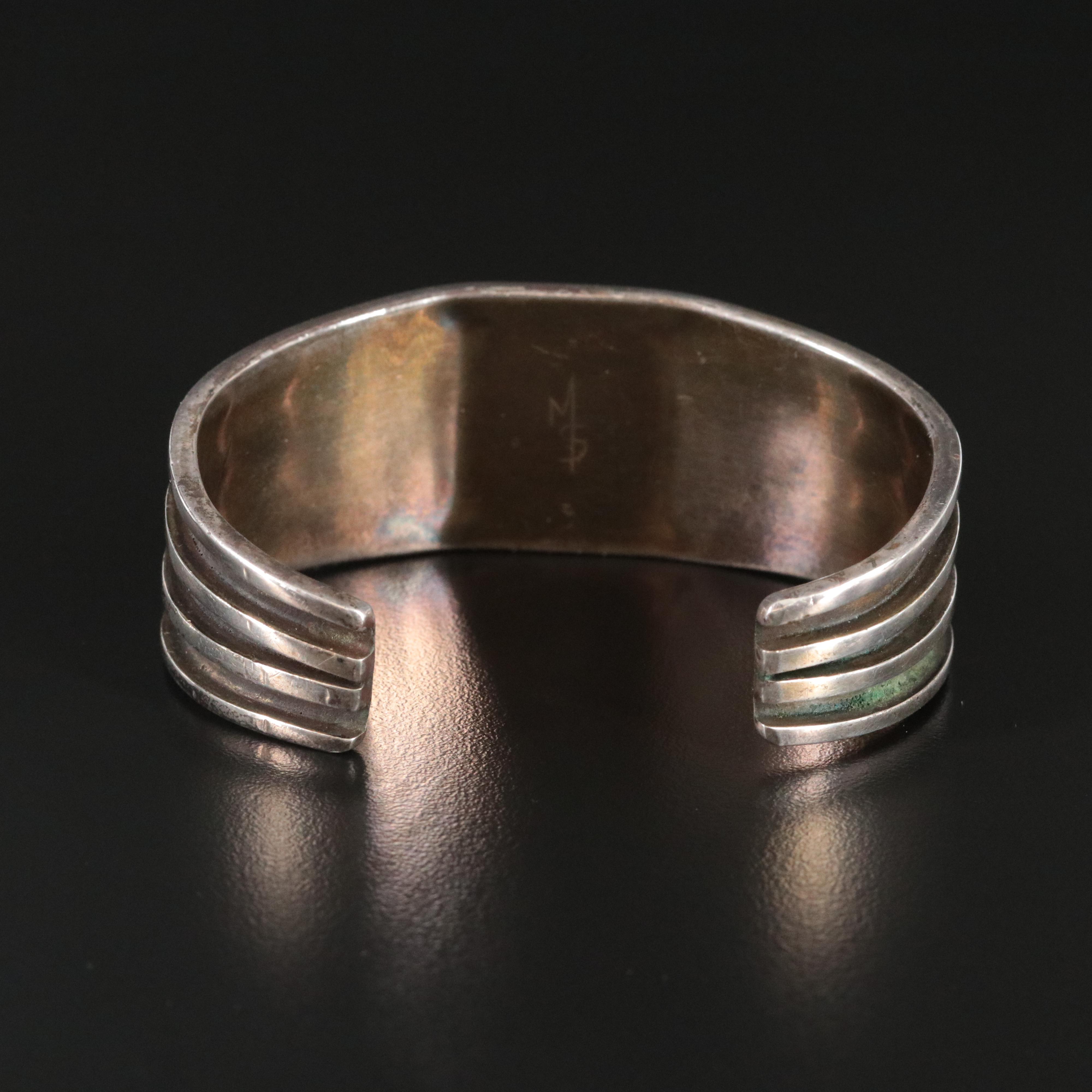 Sterling Tiger's Eye Roman Soldier Cameo Cuff Bracelet