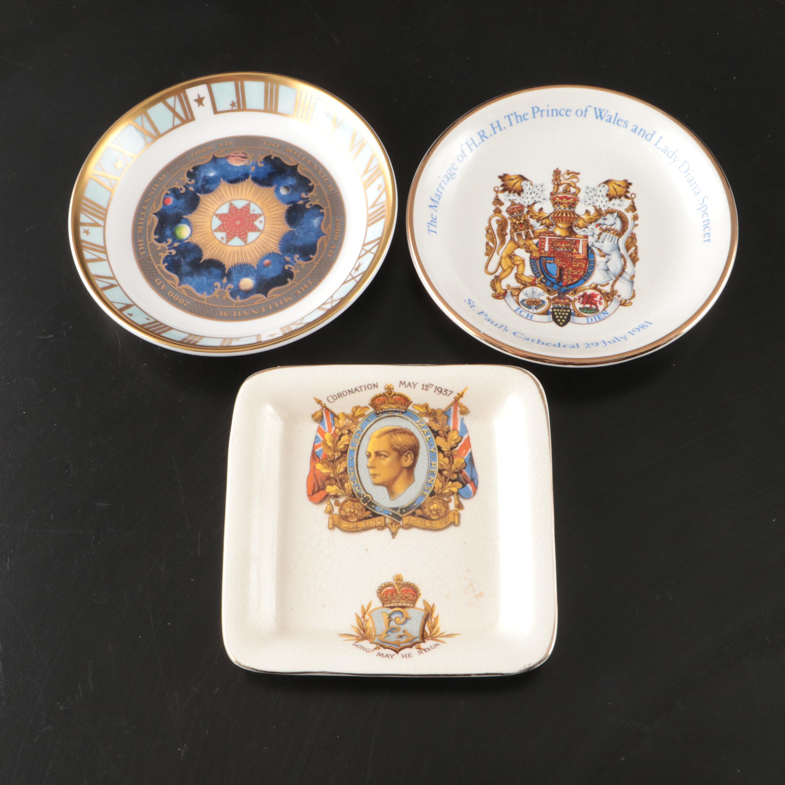 British Royal Commemorative Ceramic Trinket Dishes and Cups