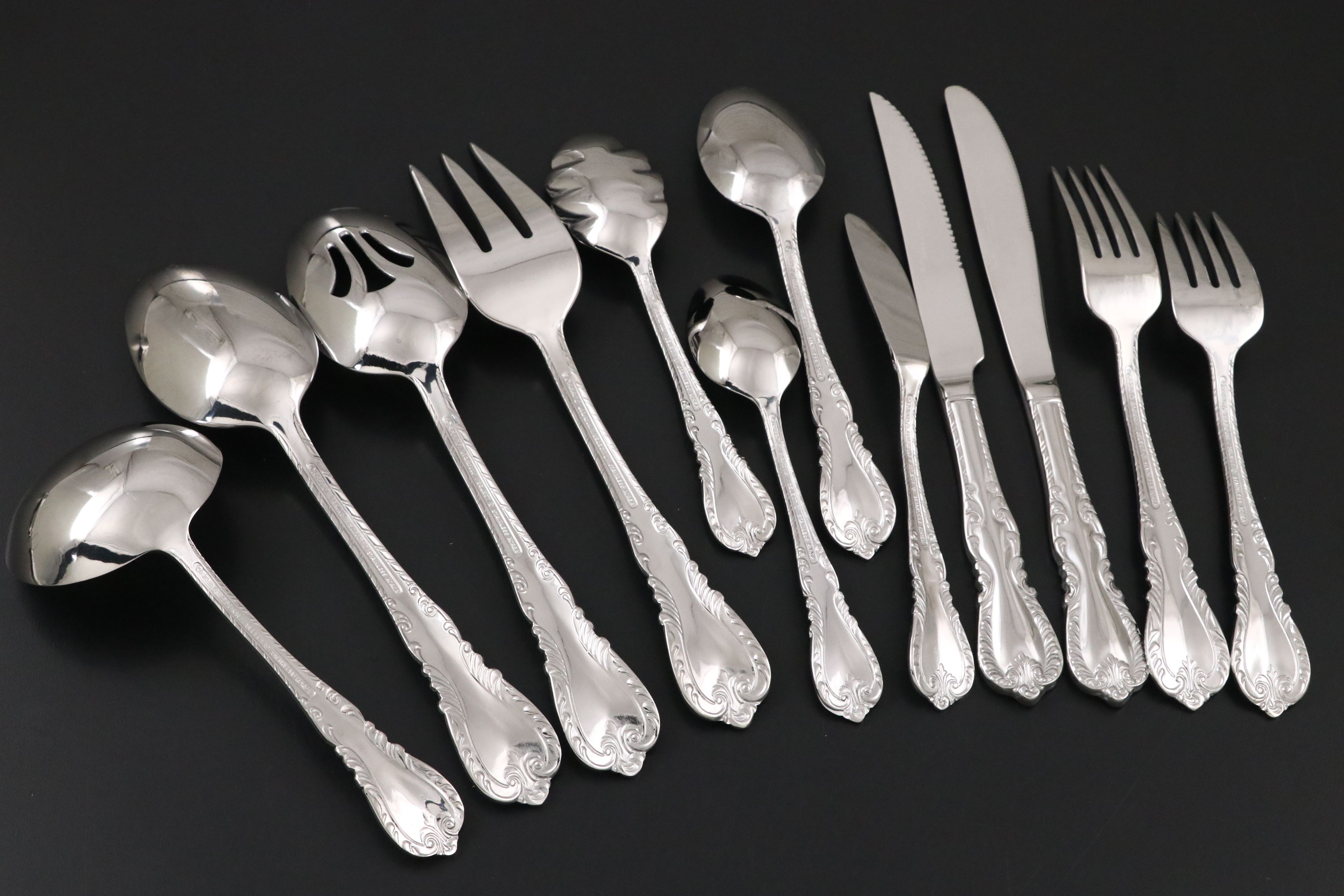 Reed & Barton "Louis Philippe" Stainless Steel Flatware, 20th Century