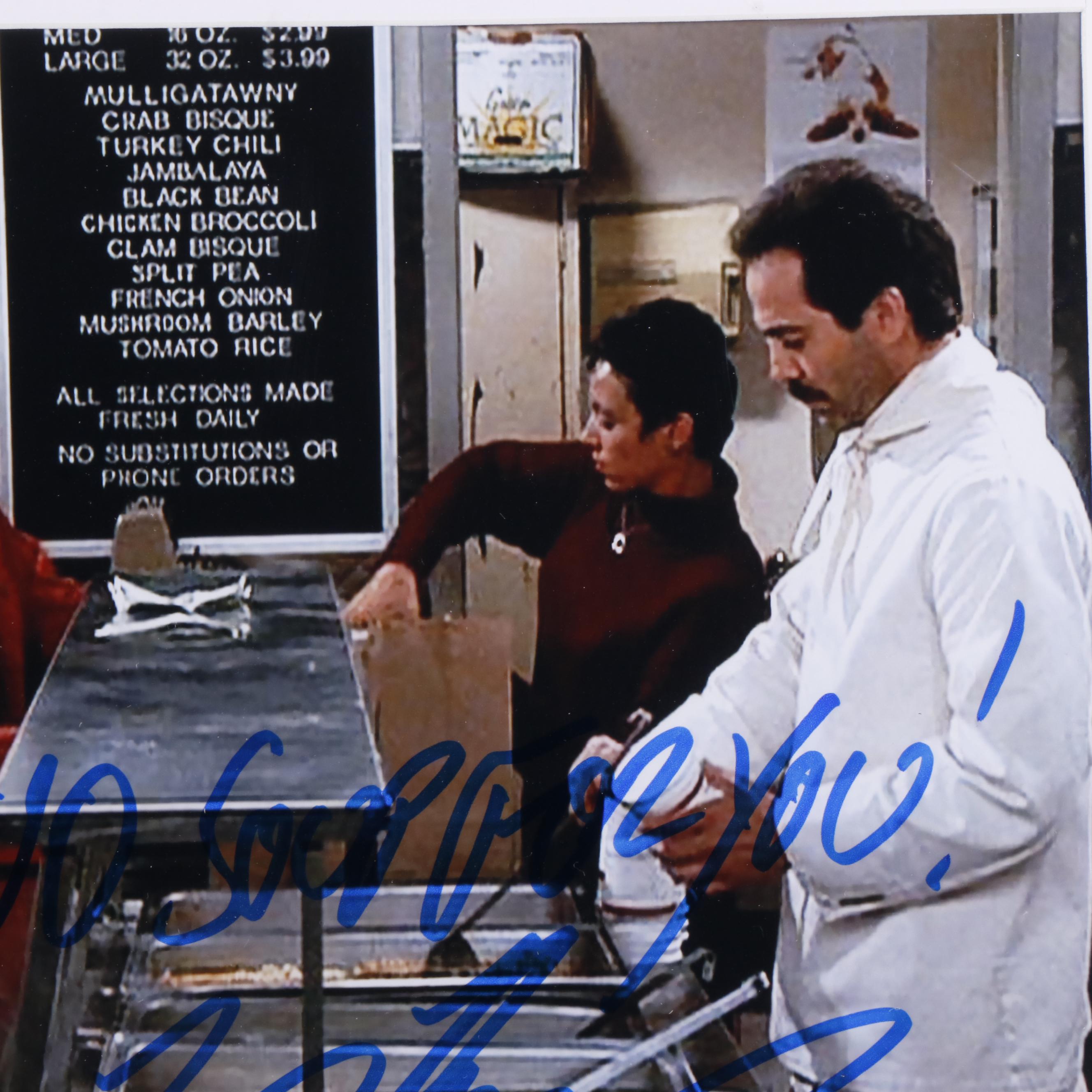 Larry Thomas Signed “No Soup For You!” Seinfeld Print in Matted Frame, Beckett