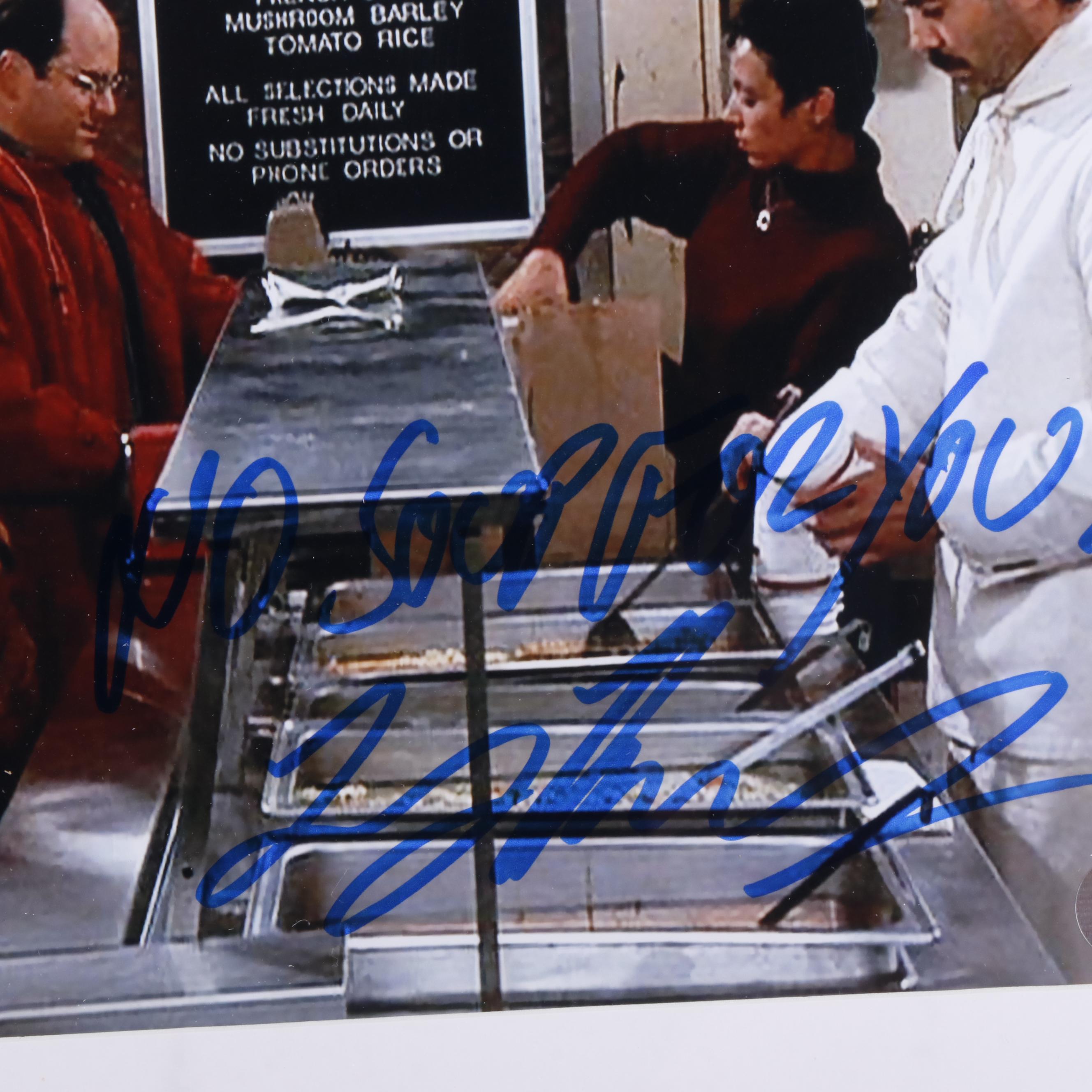 Larry Thomas Signed “No Soup For You!” Seinfeld Print in Matted Frame, Beckett