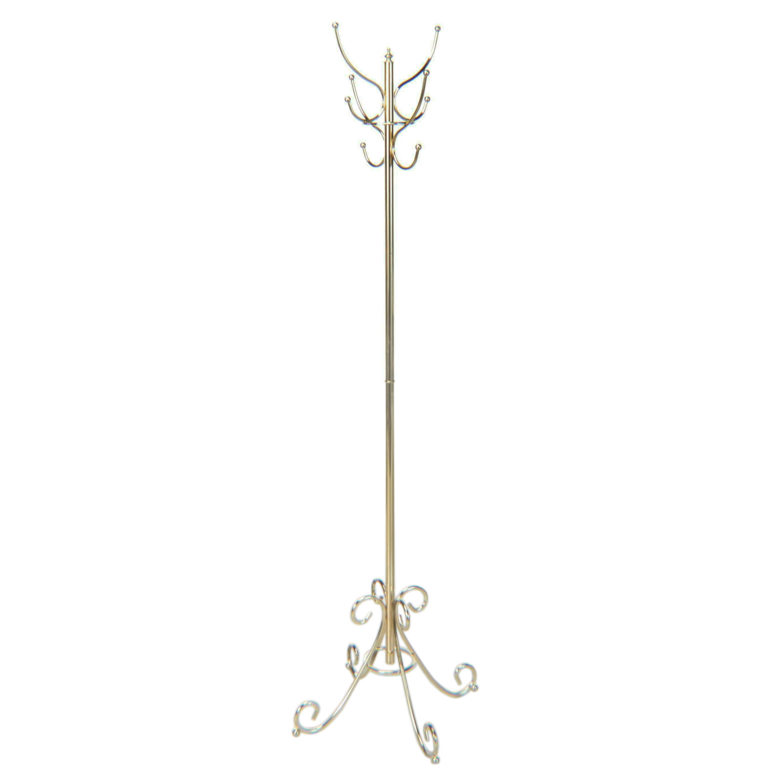 Lacquered Brass Coat and Hat Stand