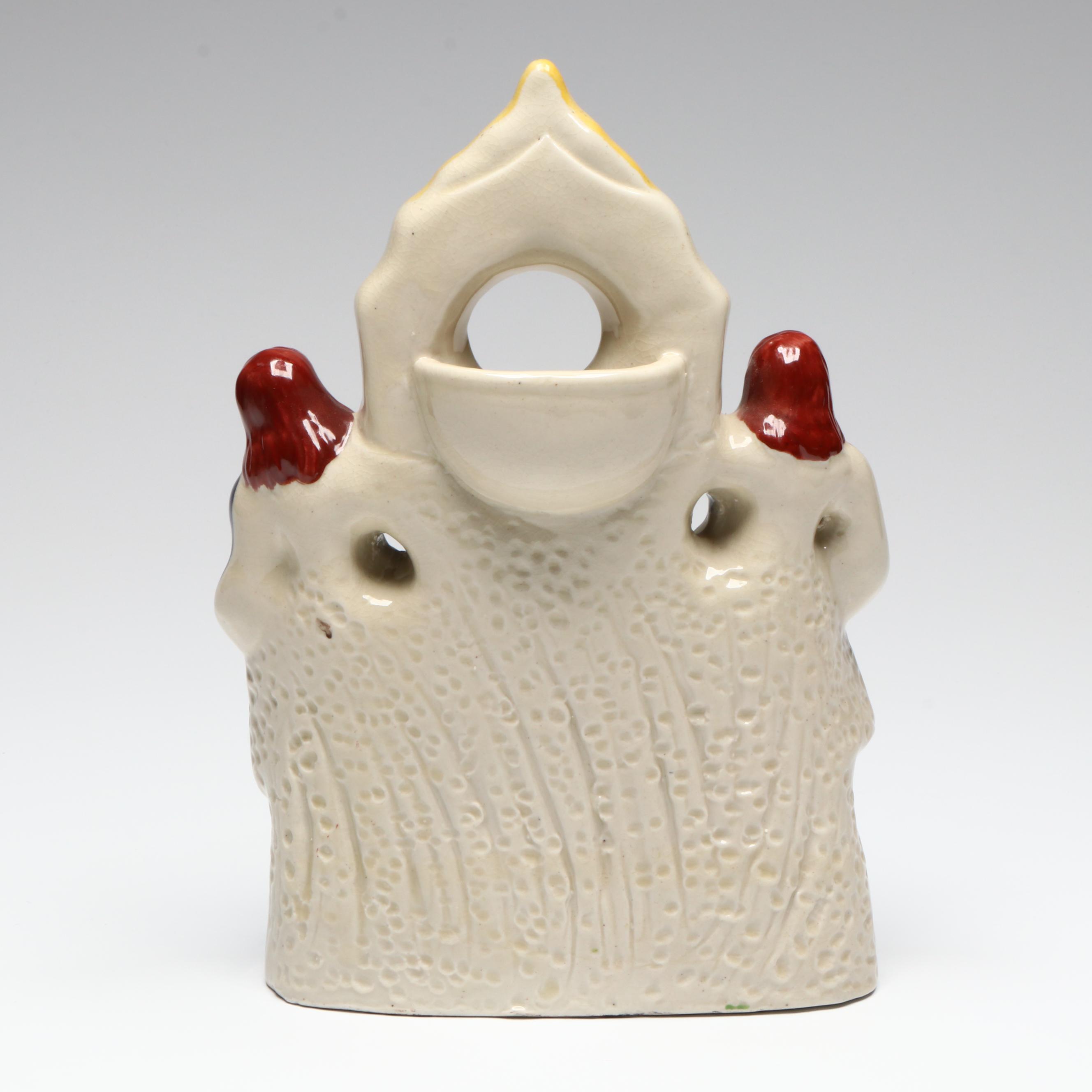 Staffordshire Three Graces Pocket Watch Holder, Late 19th Century