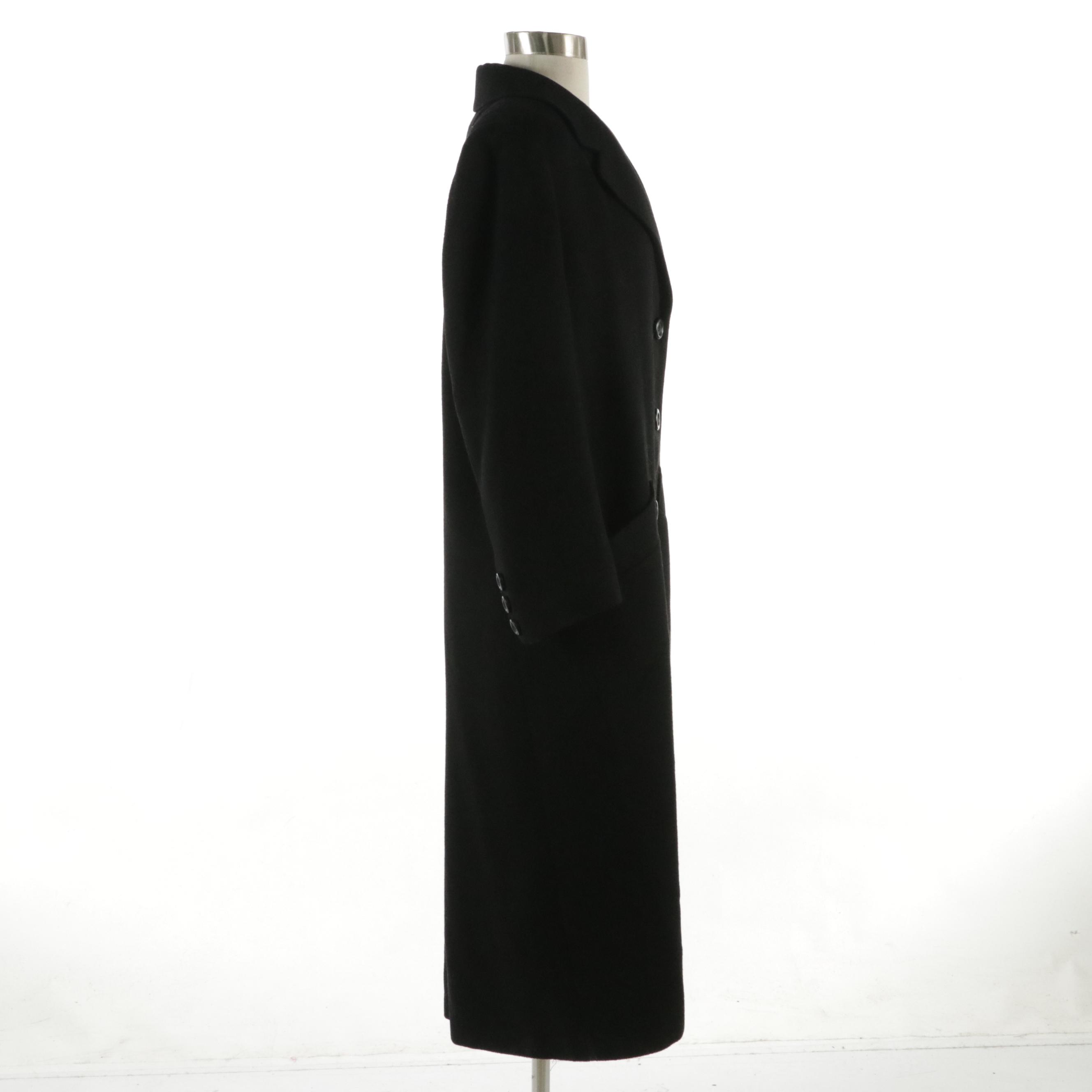 Fleurette Vintage Black Camel Hair Long Coat