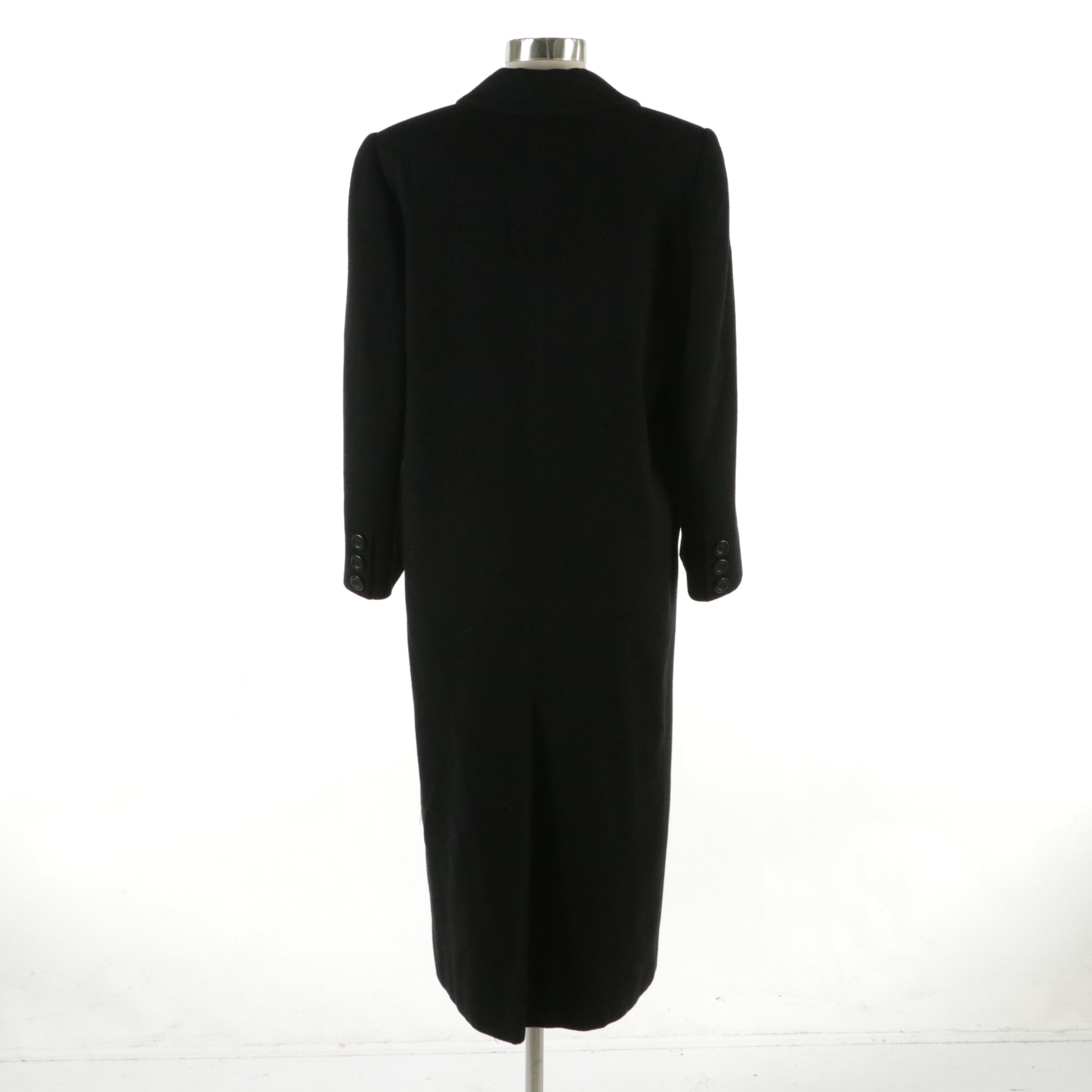 Fleurette Vintage Black Camel Hair Long Coat