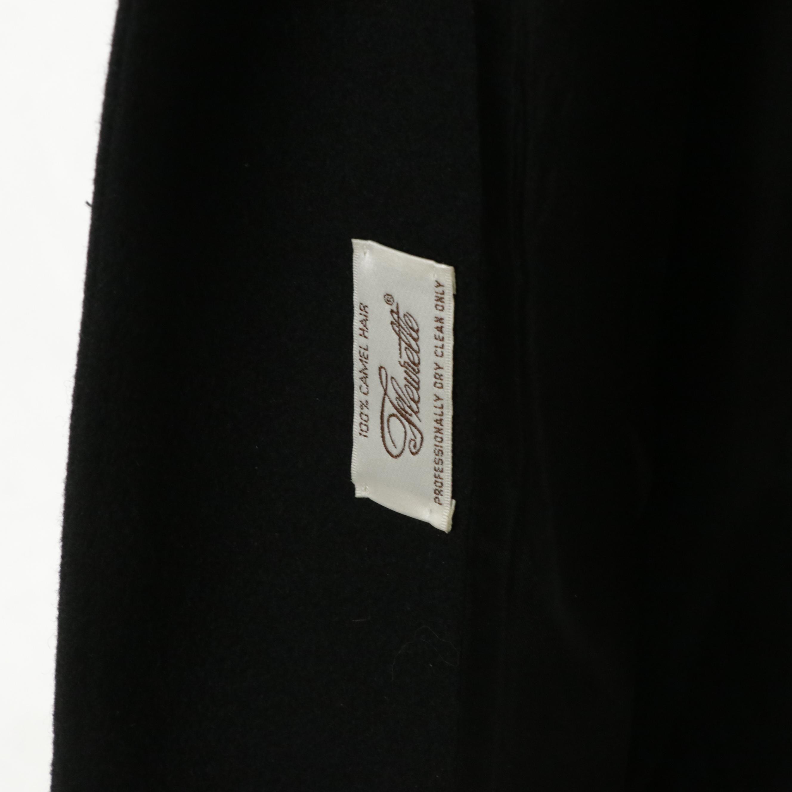 Fleurette Vintage Black Camel Hair Long Coat