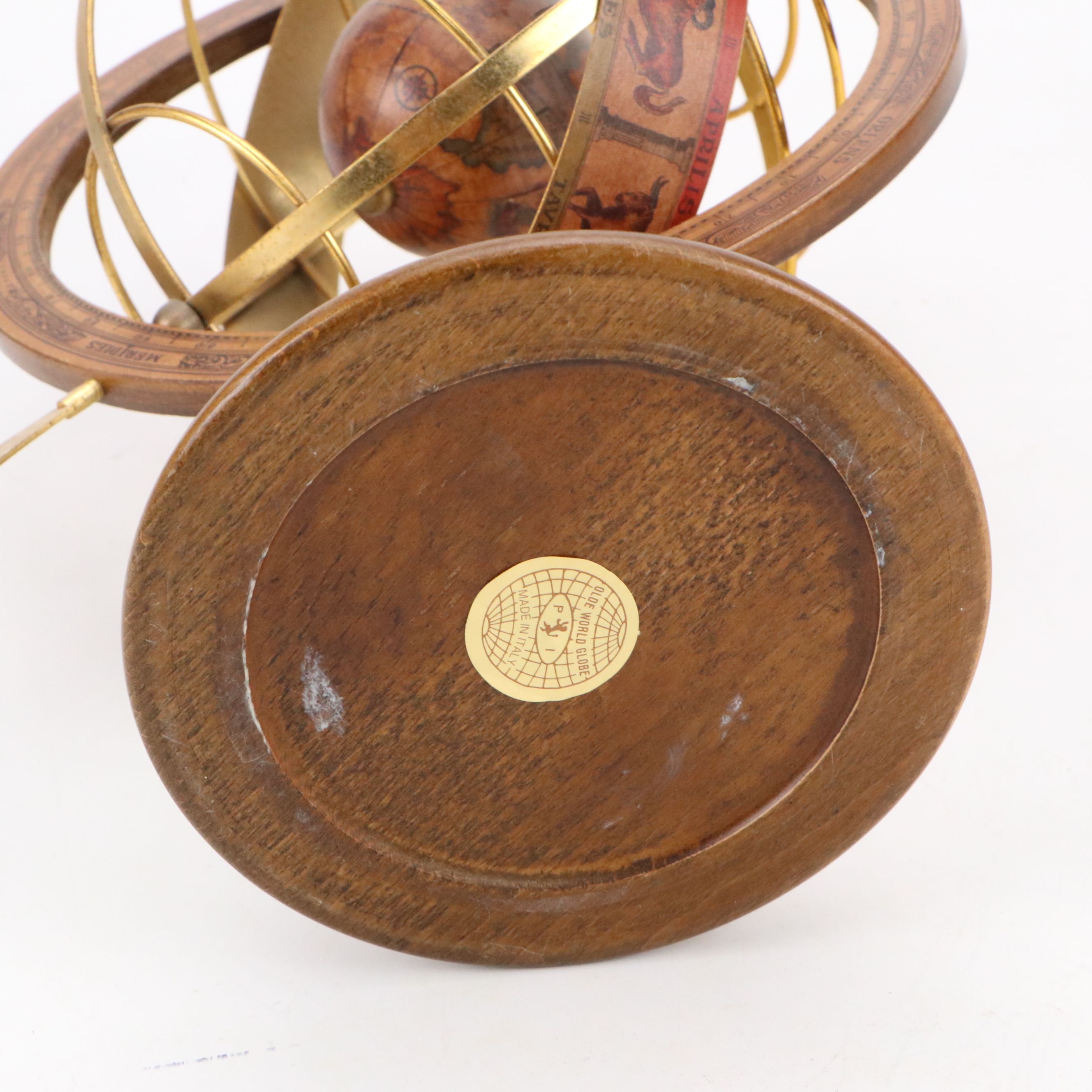 Italian Wood and Brass Armillary Sphere
