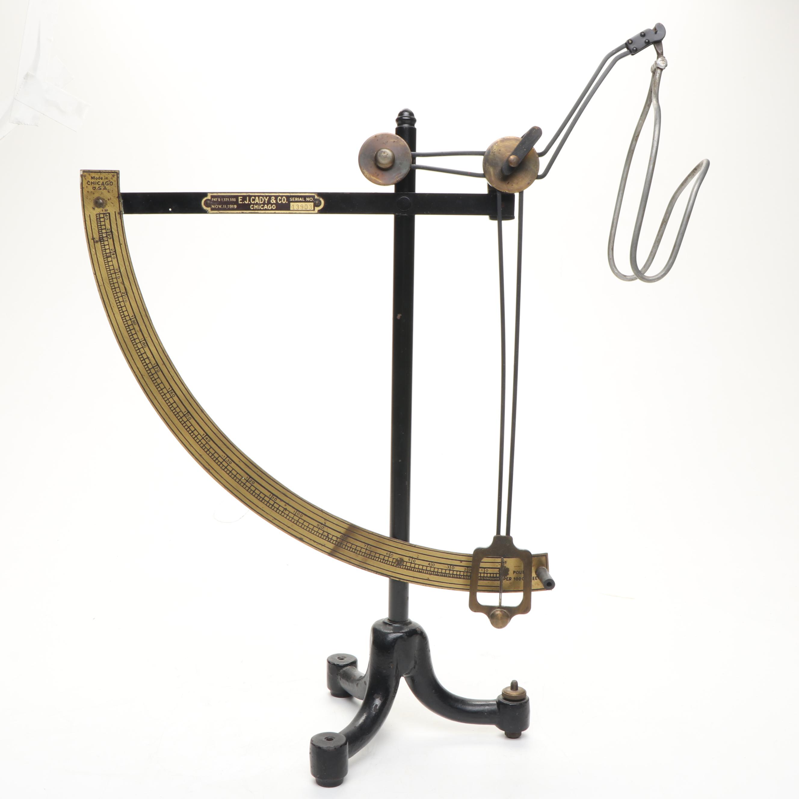 E.J. Cady & Co. Antique Scale, 1919, and Harshaw Scientific Apothecary Scale