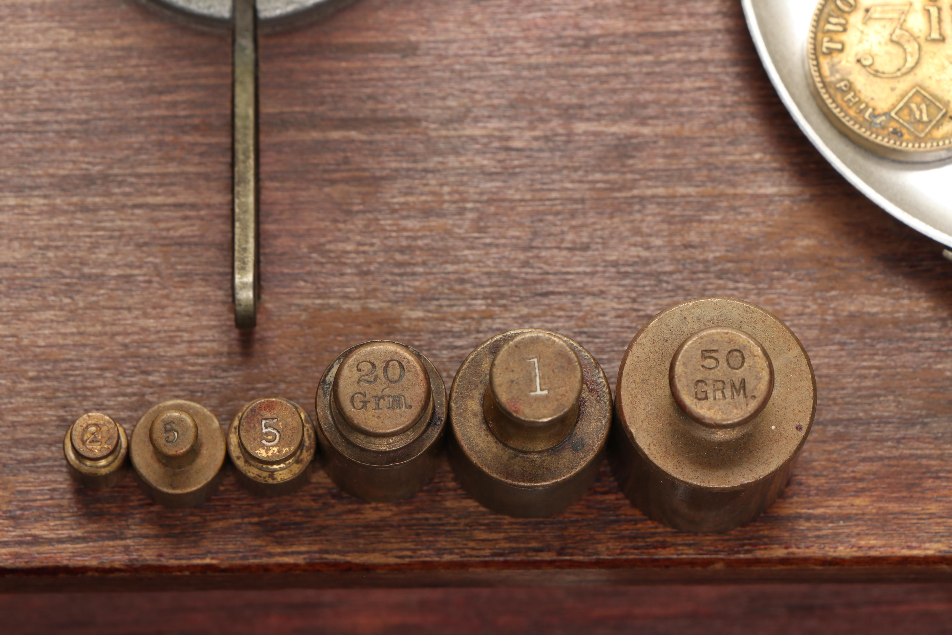 E.J. Cady & Co. Antique Scale, 1919, and Harshaw Scientific Apothecary Scale