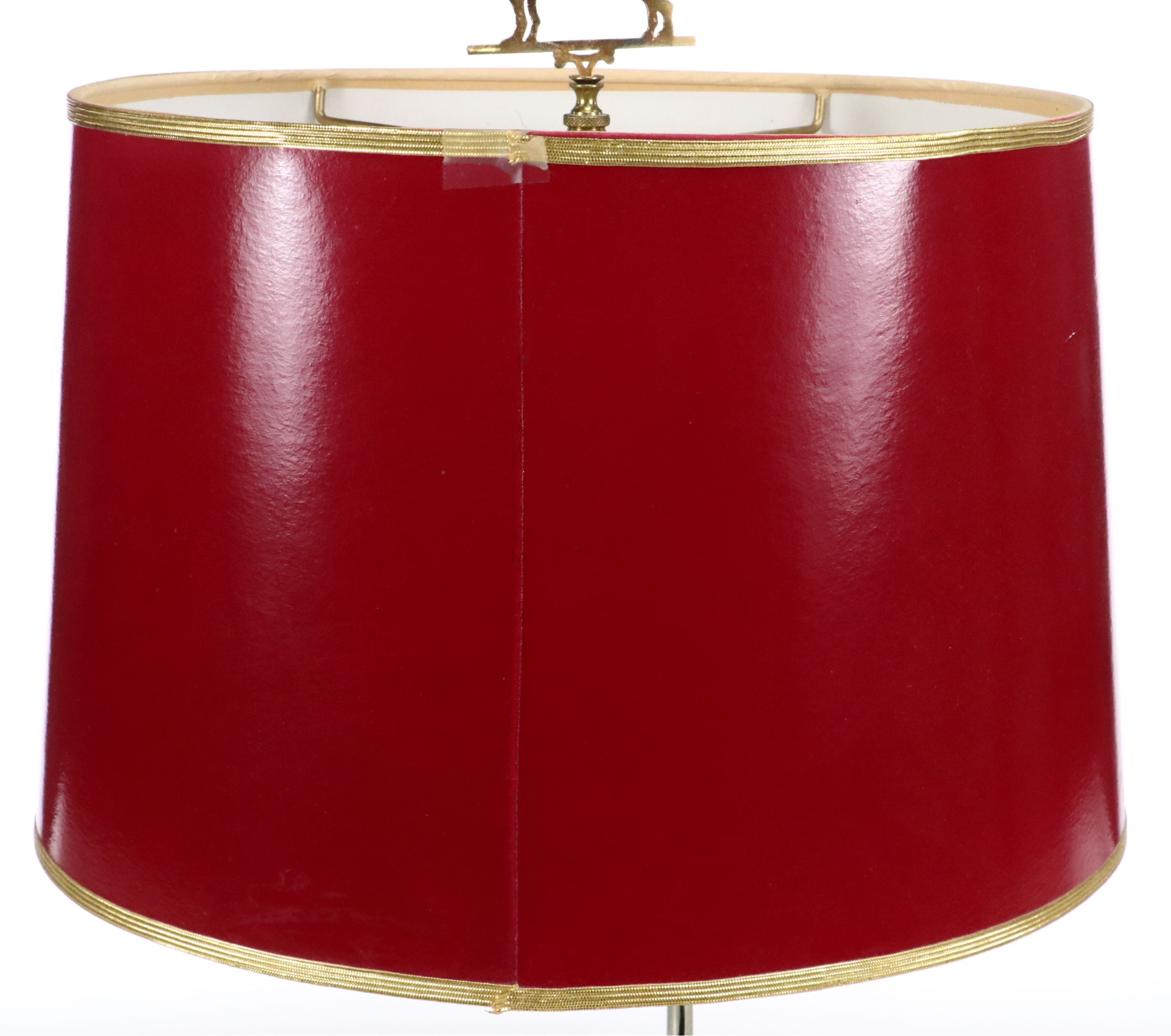 Snooty Fox Novelty Table Lamp with Red and Gold Oval Paper Shade