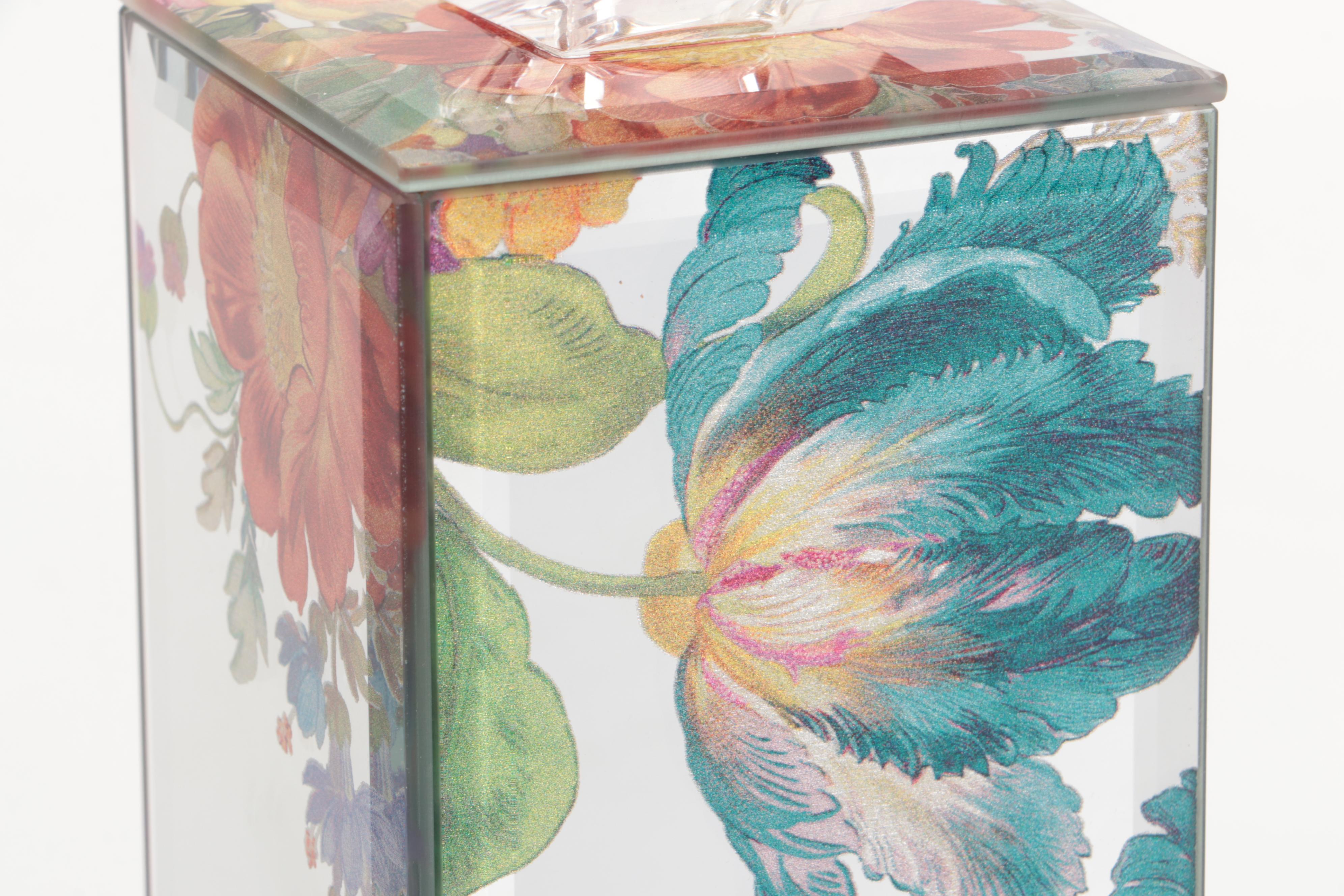 MacKenzie-Childs Glass Mirrored Column Candle Holder