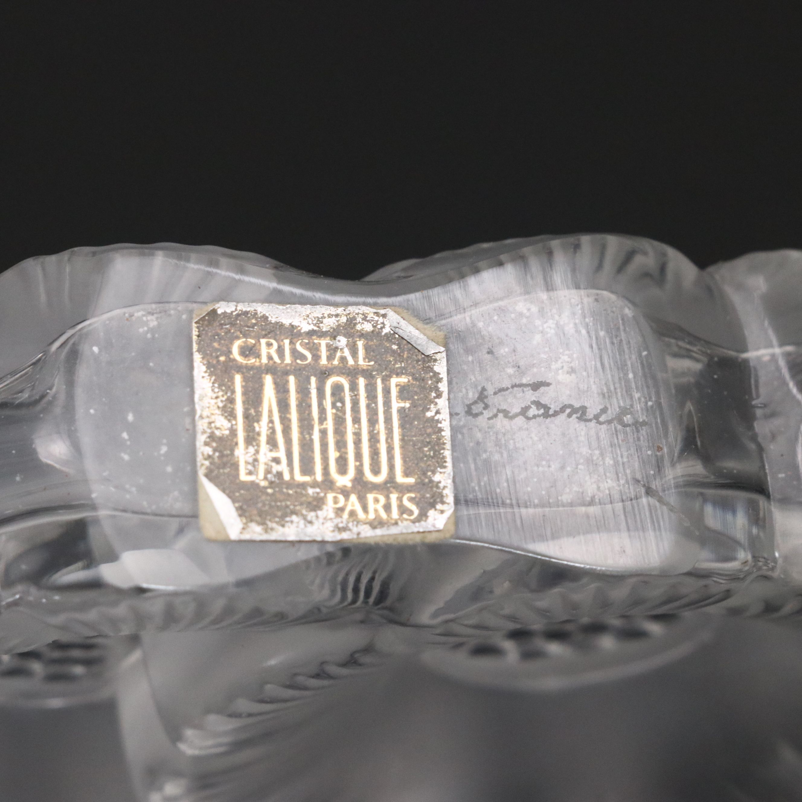 Lalique "Deux Fleurs" Frosted and Clear Crystal Perfume Bottle