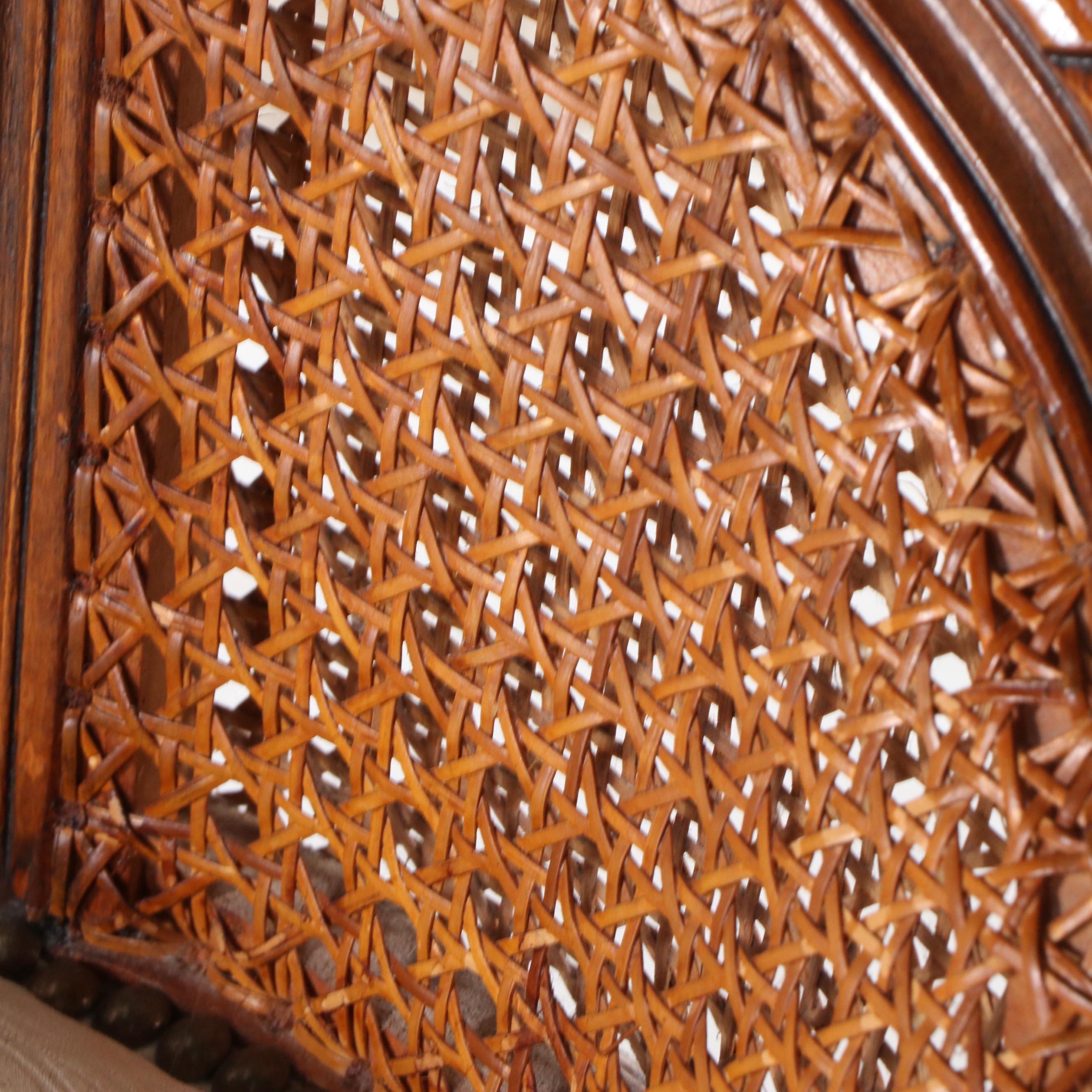 Louis XV Style Caned Wood Boudoir Chair, 20th Century