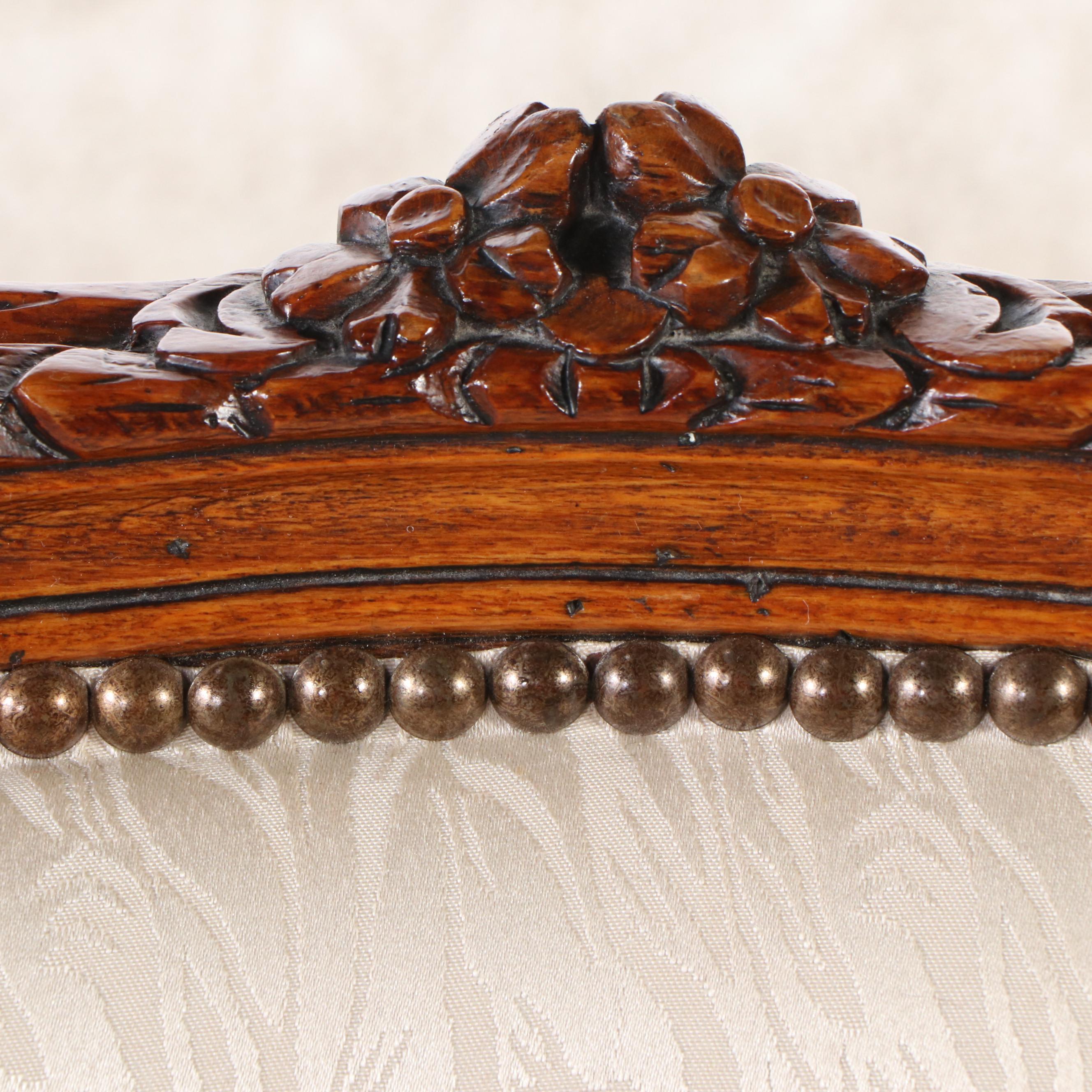 Louis XV Style Caned Wood Boudoir Chair, 20th Century