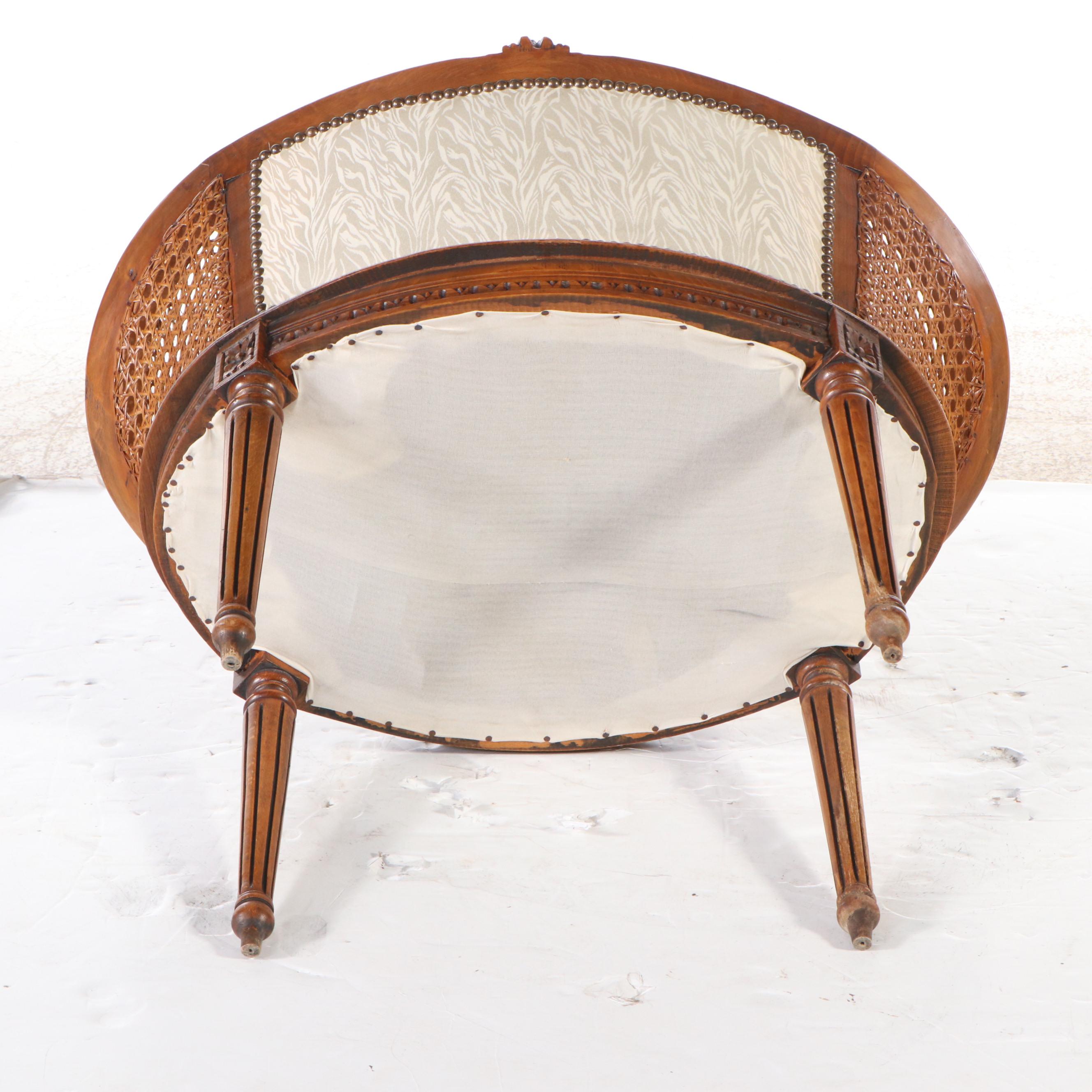 Louis XV Style Caned Wood Boudoir Chair, 20th Century