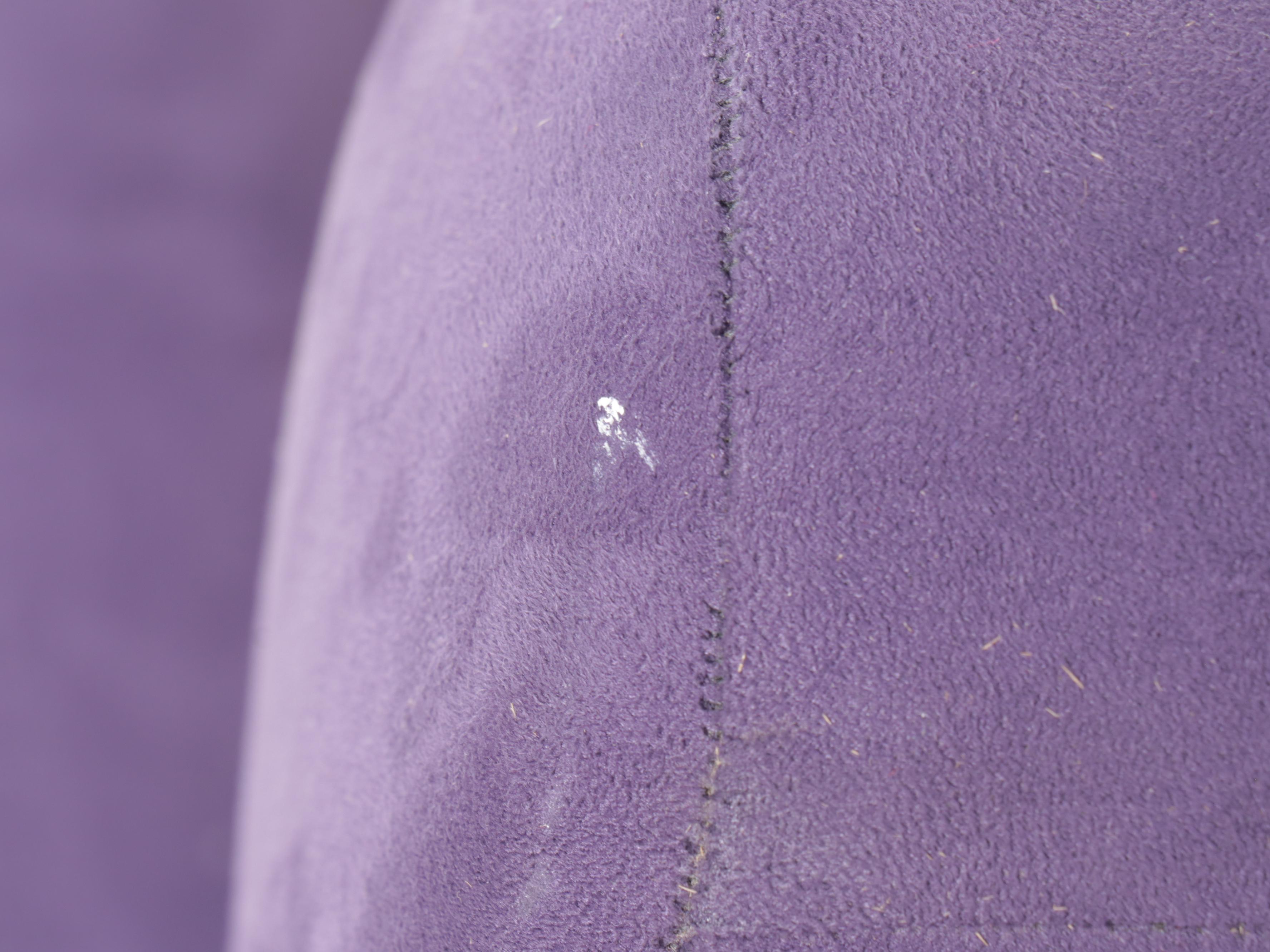 Modern Purple Upholstered Sectional with Armchair and Ottoman