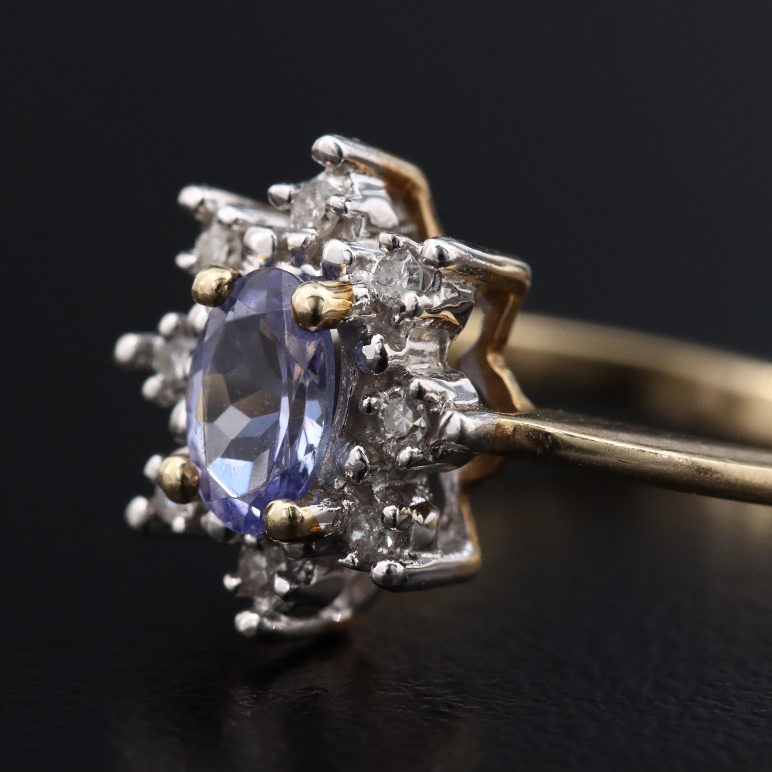 10K Tanzanite and Diamond Ring