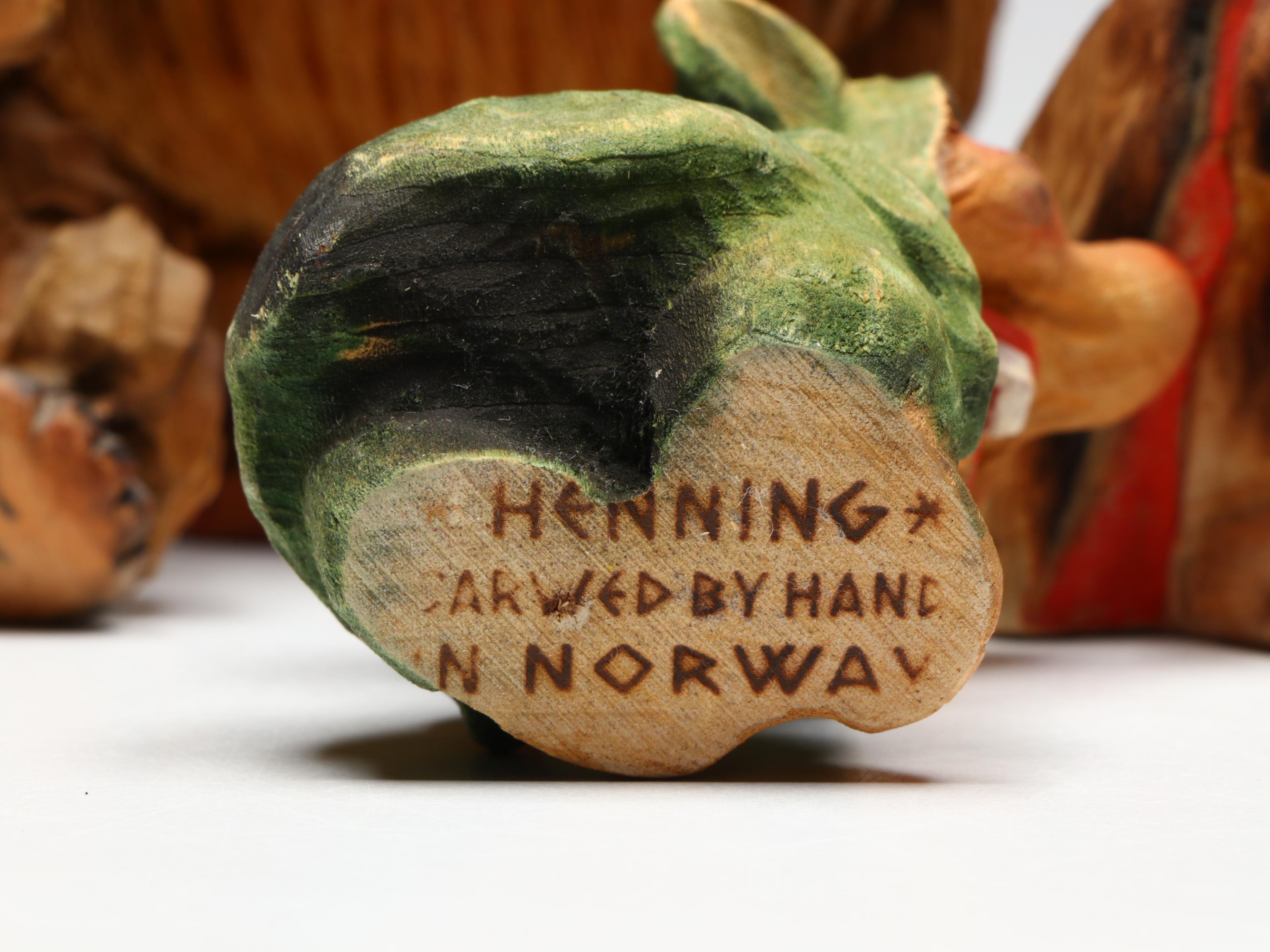 Norwegian Carved Wood Trolls, Mid to Late 20th Century