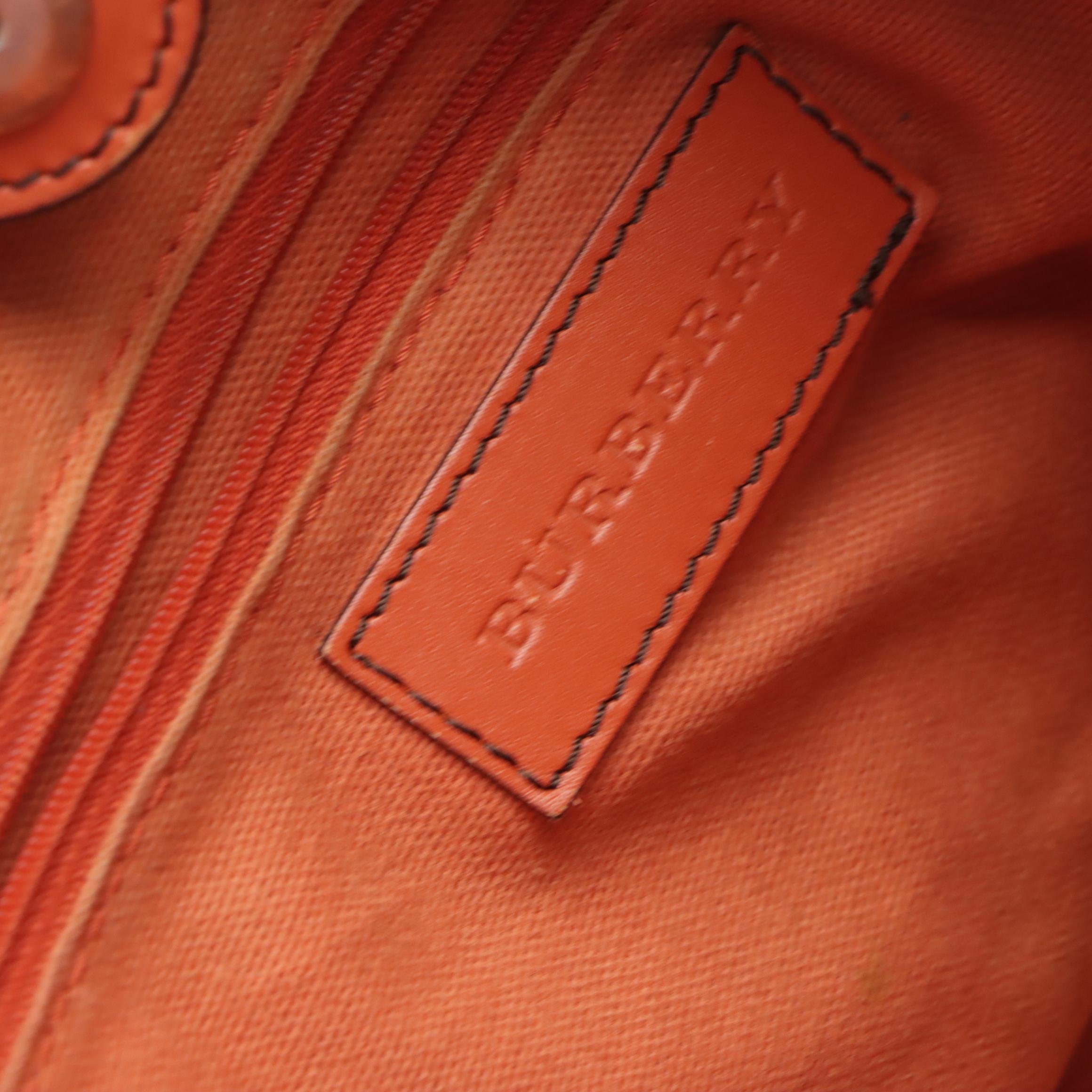 Burberry Brogue Leather Tassel Satchel in Haymarket Check Canvas