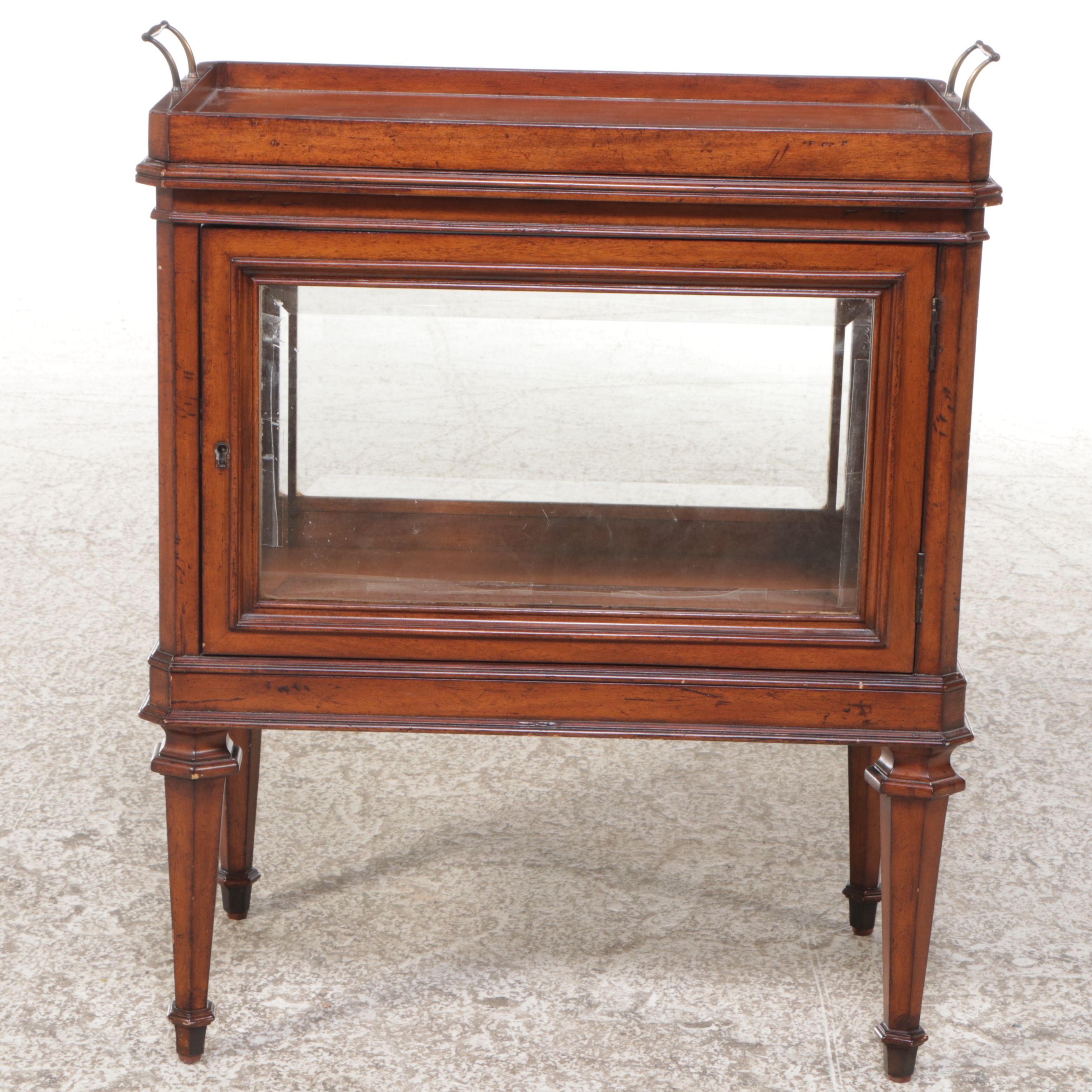 Louis XV Style Mahogany Vitrine with Tray Top